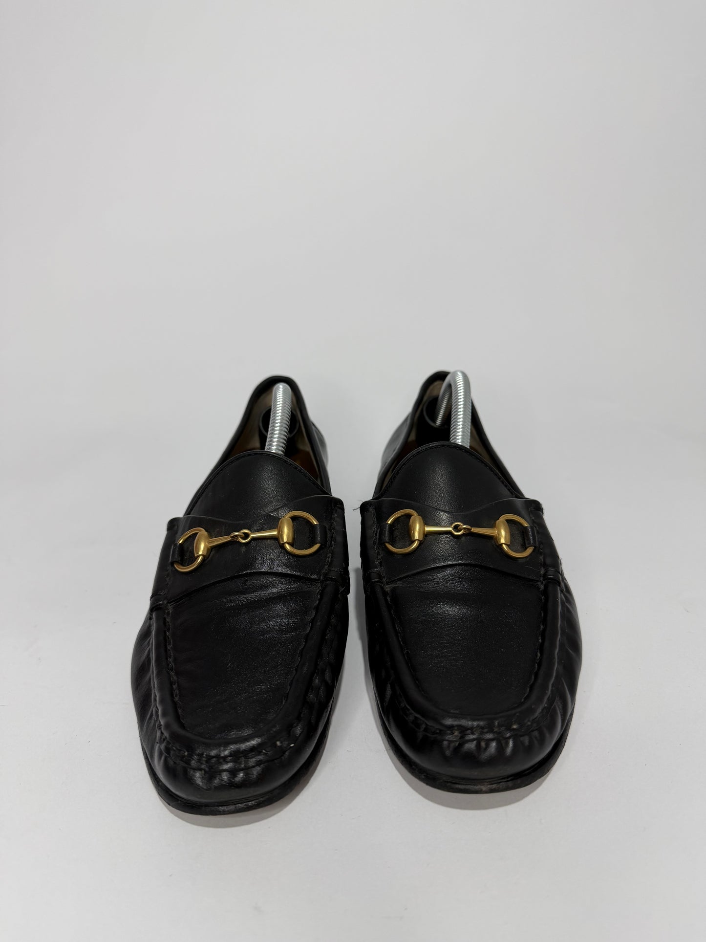 Gucci Black Leather 1953 Horsebit Loafers Size 37 EU