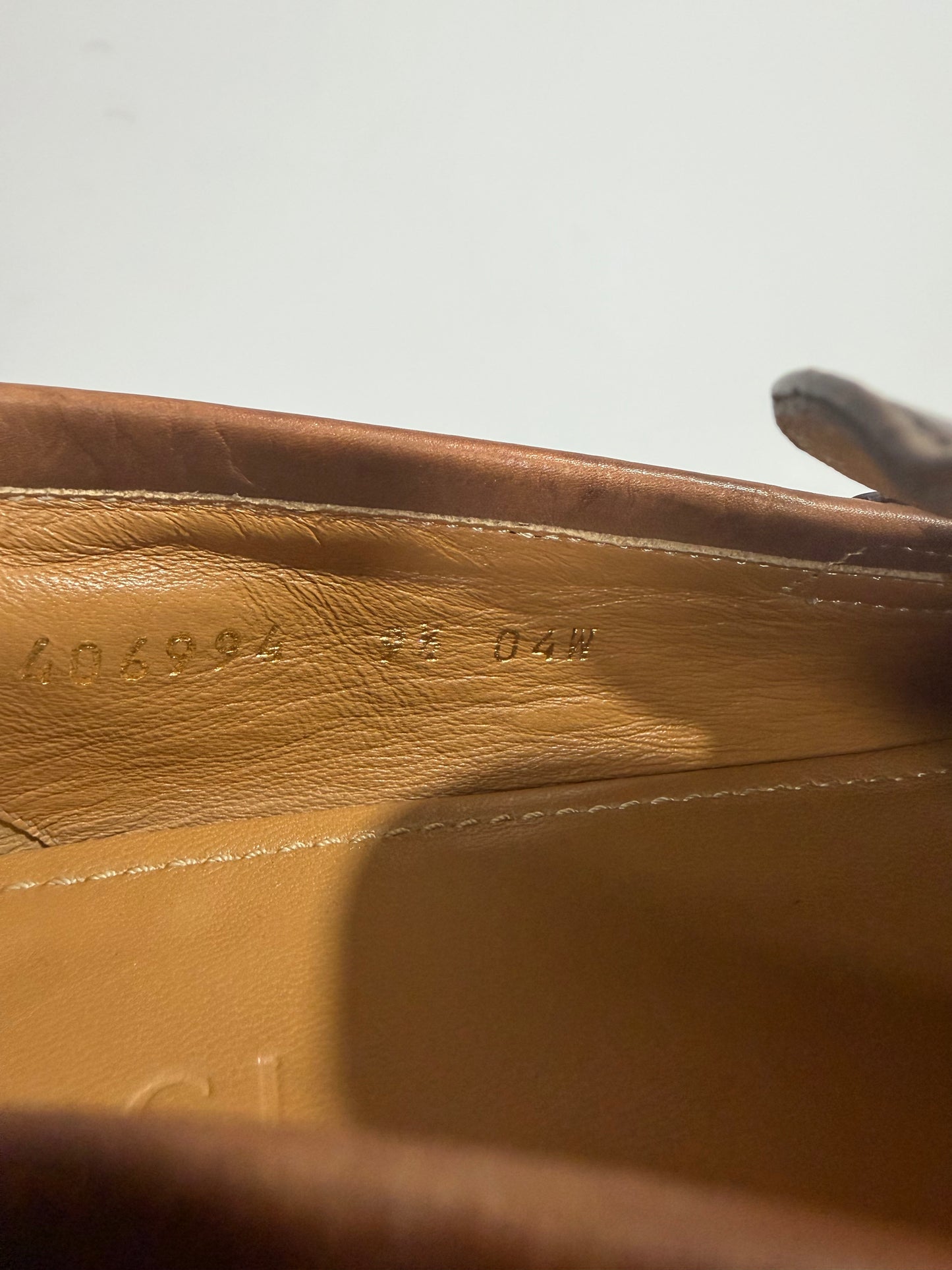 Gucci Brown Leather GG Jordaan Loafers Size 9.5 UK/ 10.5 US
