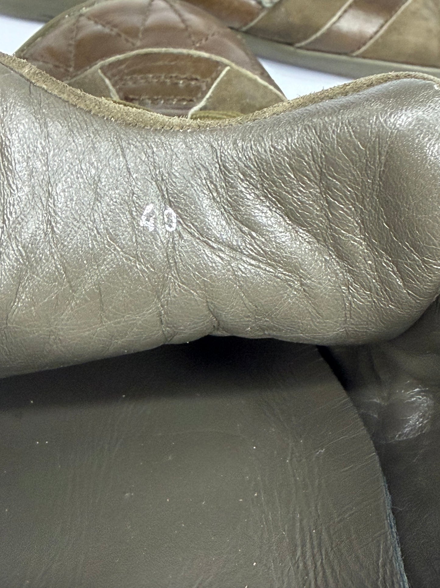 Dior Brown & Olive Leather Low-Top Sneakers Size 40