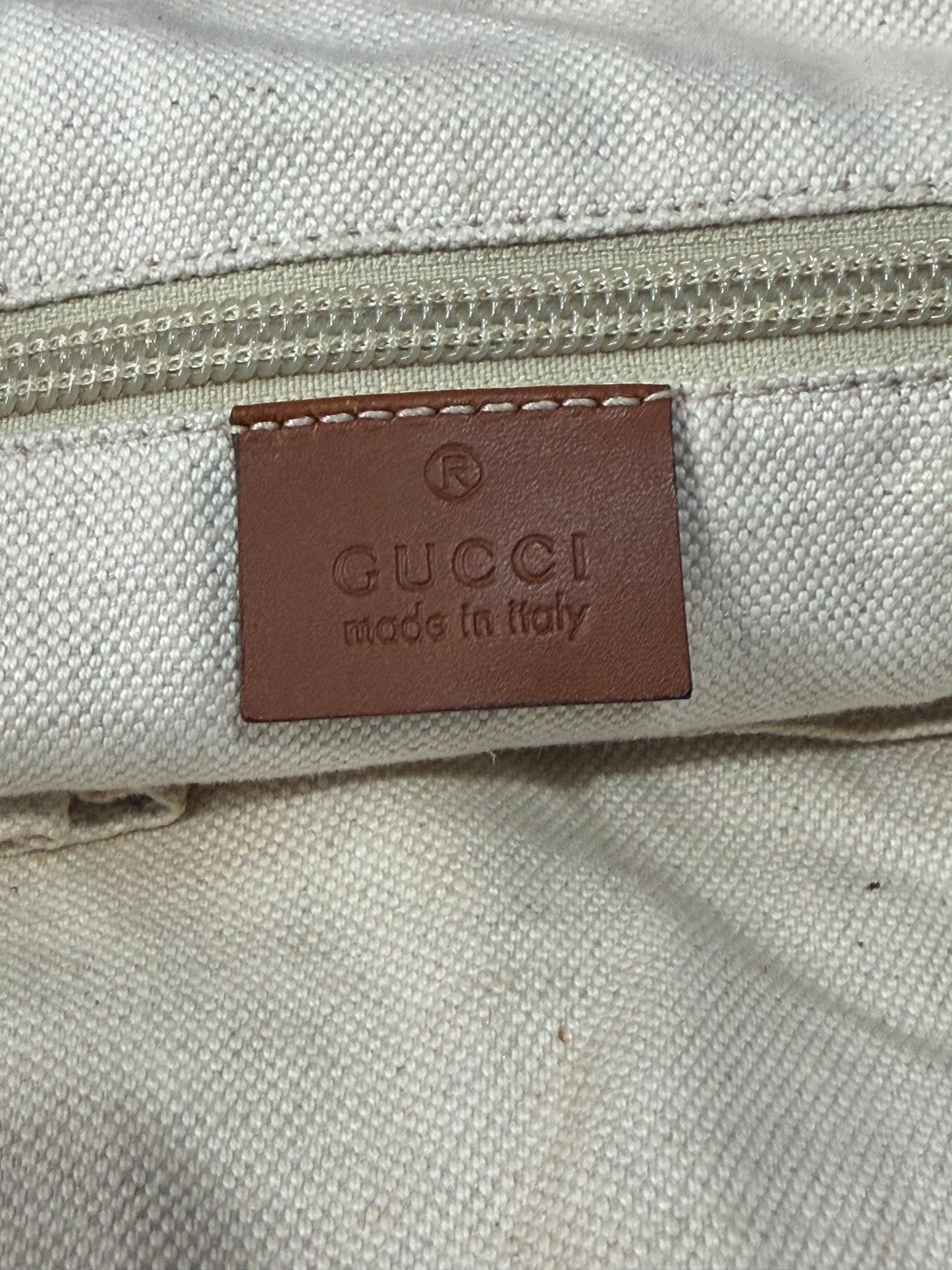 Gucci Burgundy GG Nylon Tote Bag with Leather Handles