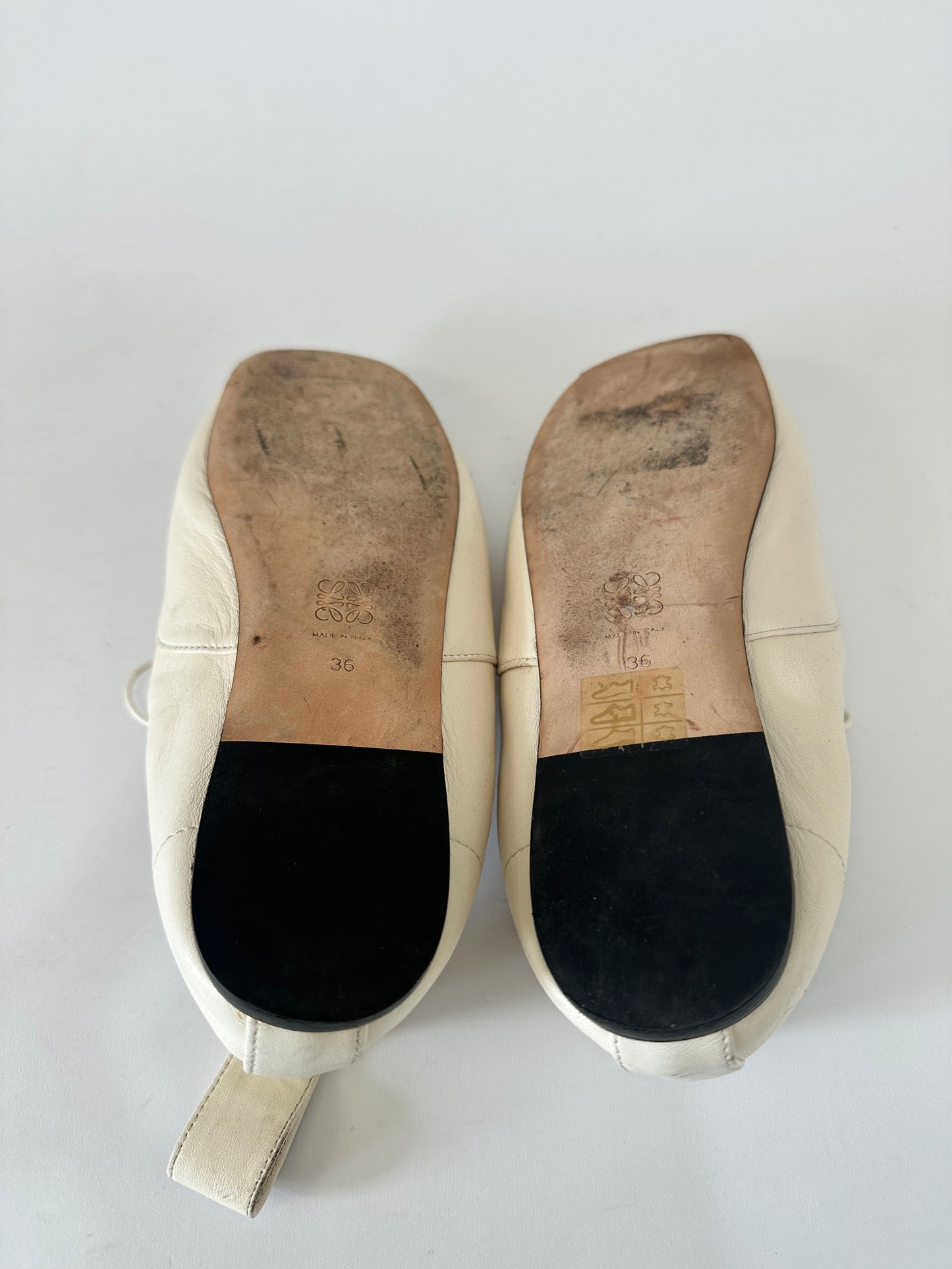 Loewe White Anagram Soft Derbys Size 36 EU
