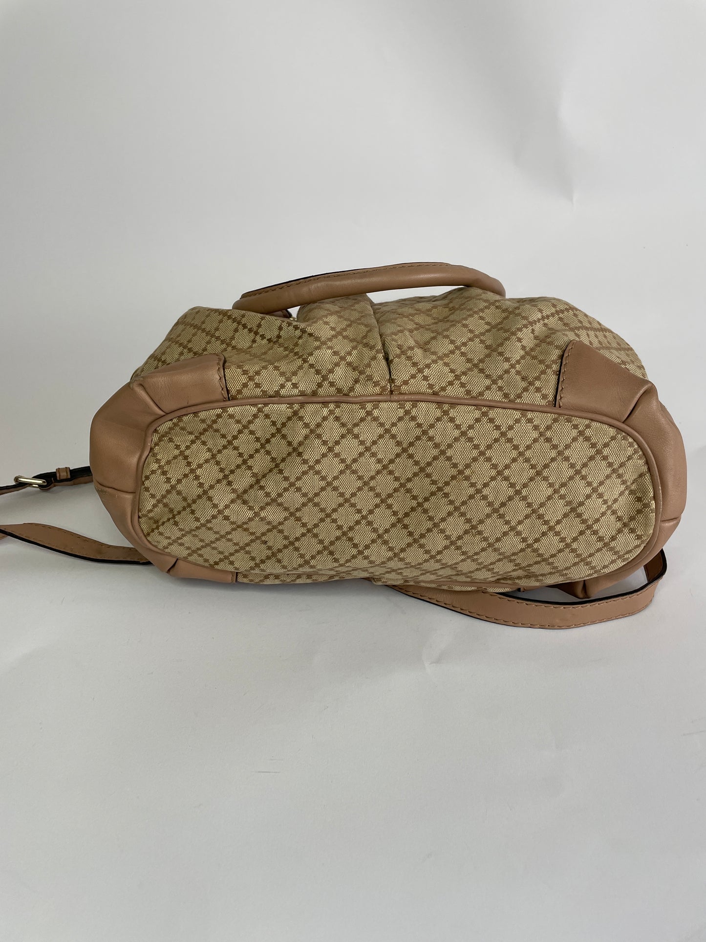 Gucci Brown/Beige Diamante Canvas And Leather Sukey Satchel