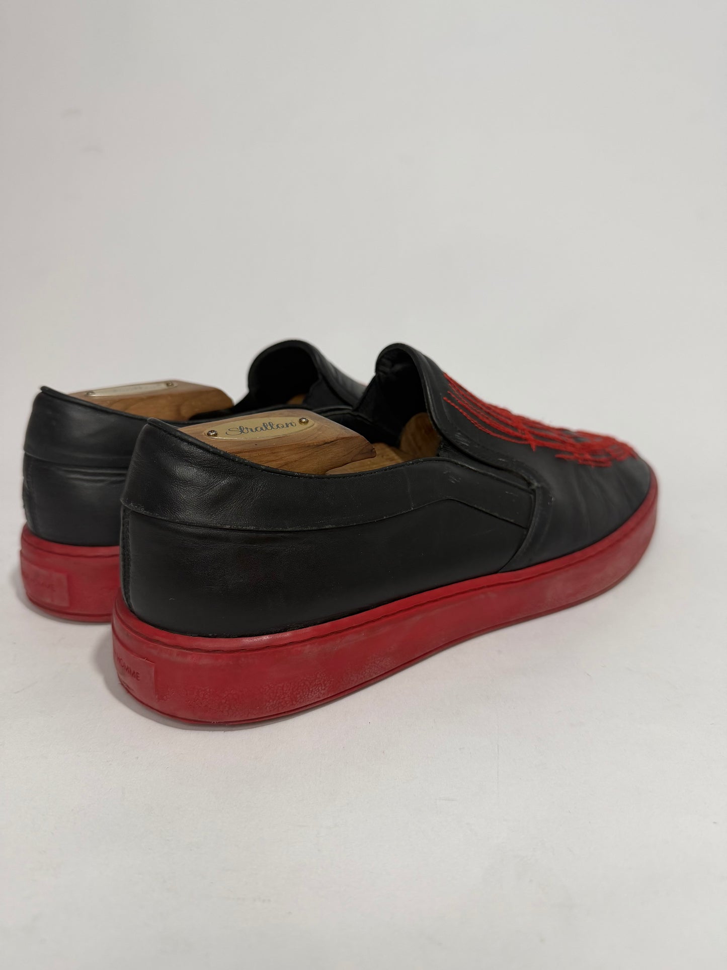 Dior Homme “Scream” Leather Slip-On Sneakers Black/Red – Men’s EU 45/ 11 UK/ 12 US