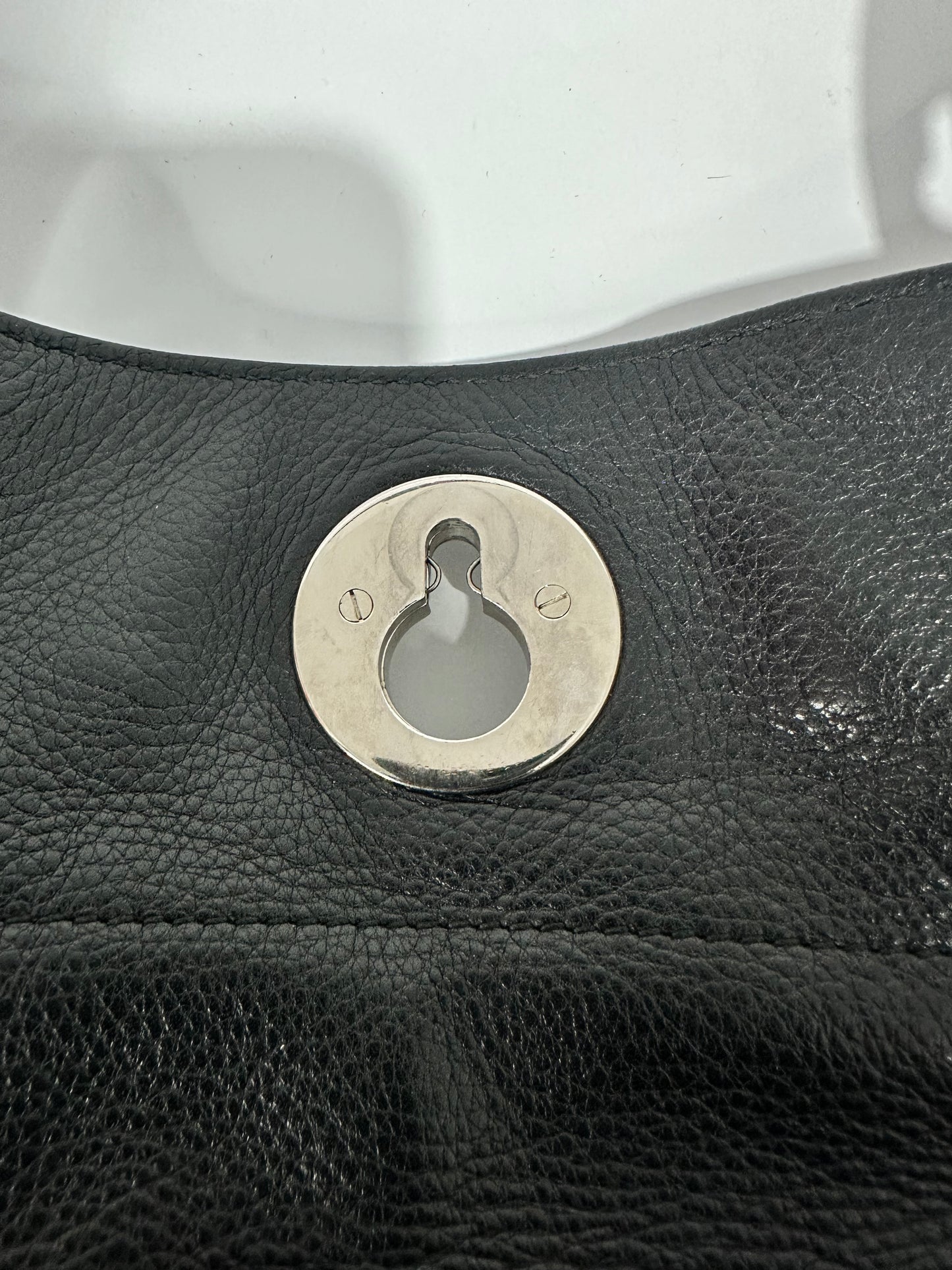 Yves Saint Laurent Black Leather Medium Muse Two Top Handle Bag