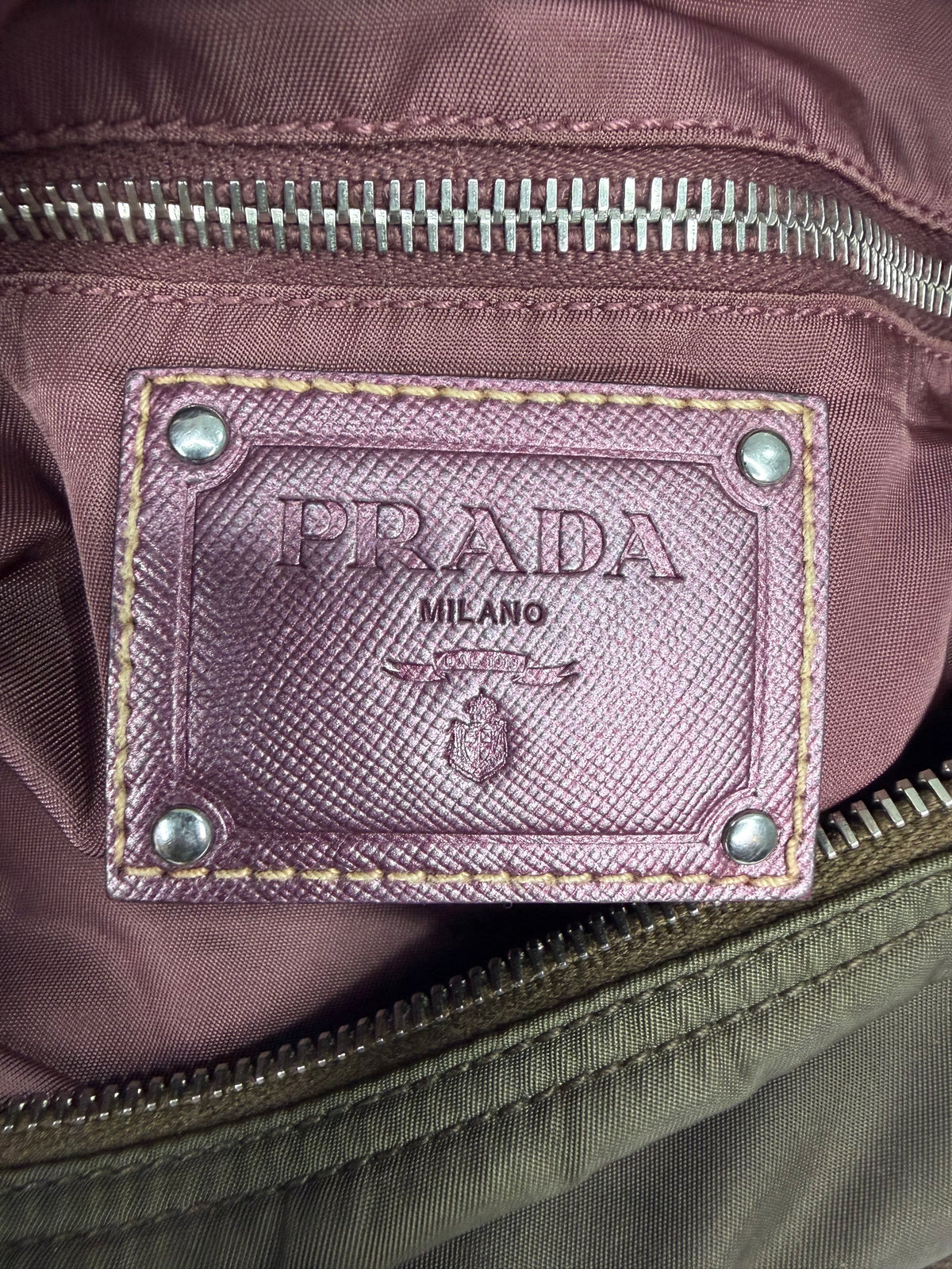 PRADA
Beige Nylon And Leather Medium Messenger Bag