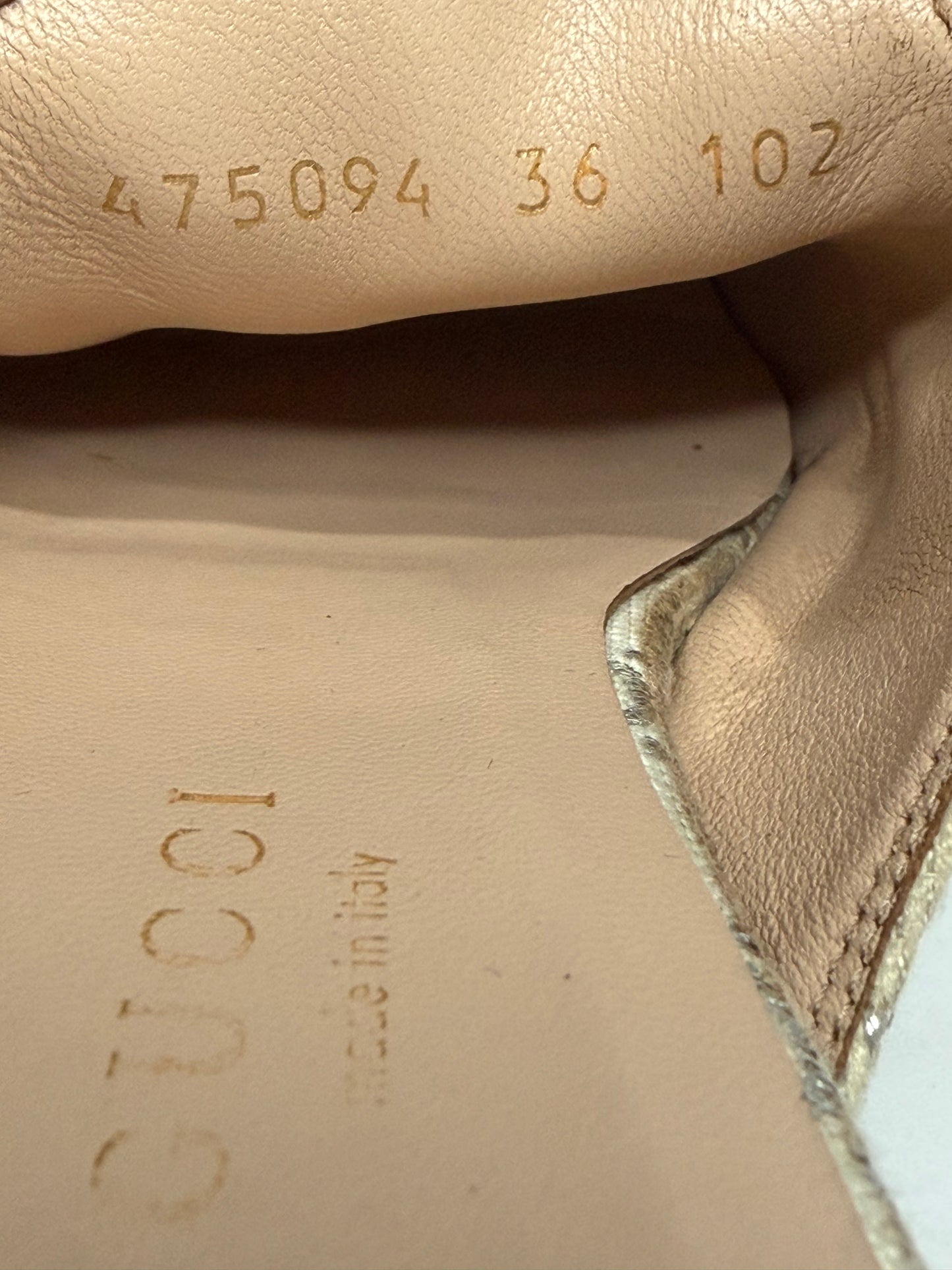 Gucci Grey/Silver Canvas Princetown Mules Size 36 EU/6 US / 3 UK