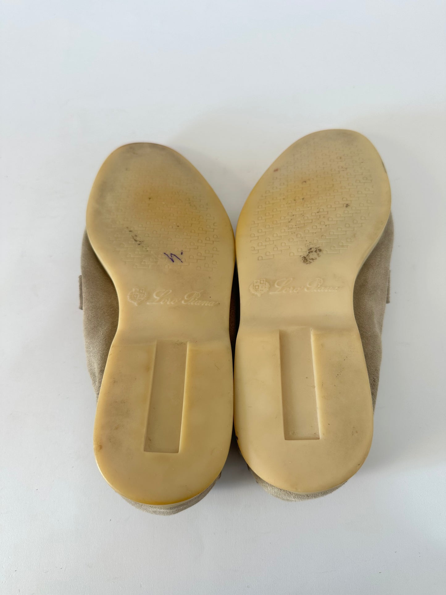 Loro Piana Beige Suede Summer Charms Walk Loafers Size 37