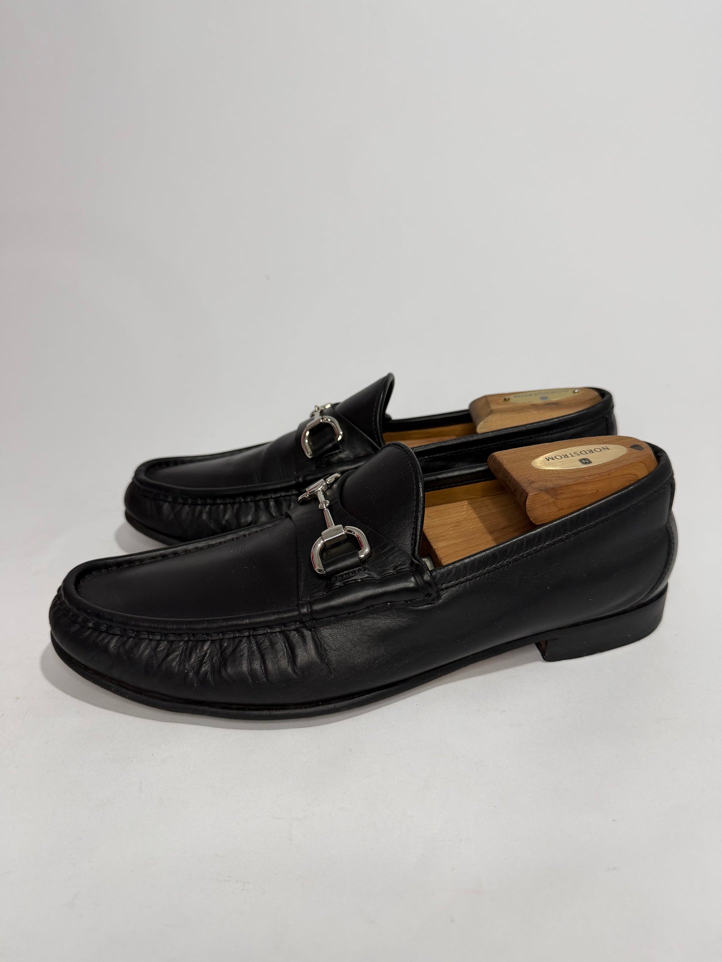 Gucci Black Leather Horsebit Slip On Loafers Size 8 UK/ 9US