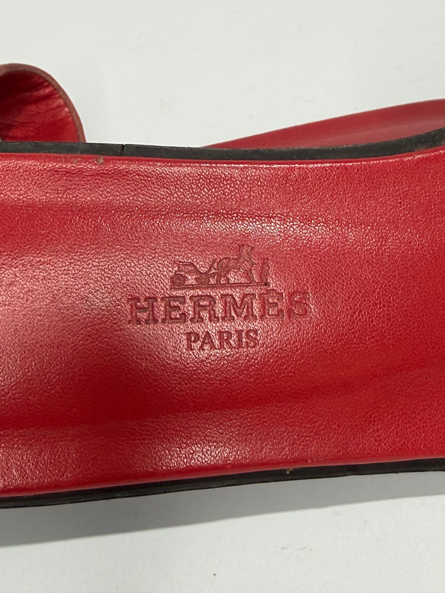 HERMES Red Box Calfskin Oran Sandals 36 EU/ 6 US / 3 UK