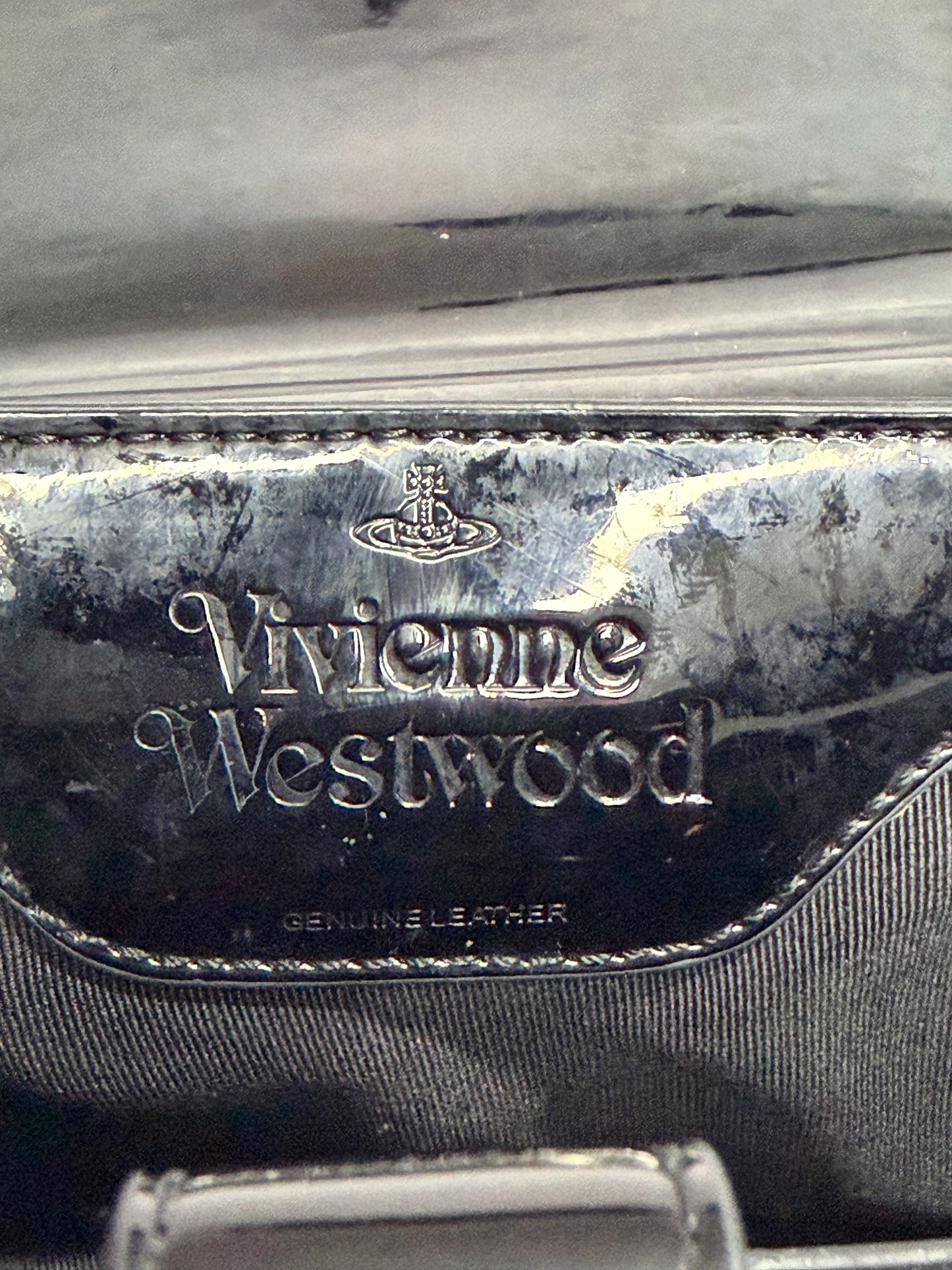 Vivienne Westwood Black Medium Patent Leather Hazel Top-Handle Bag