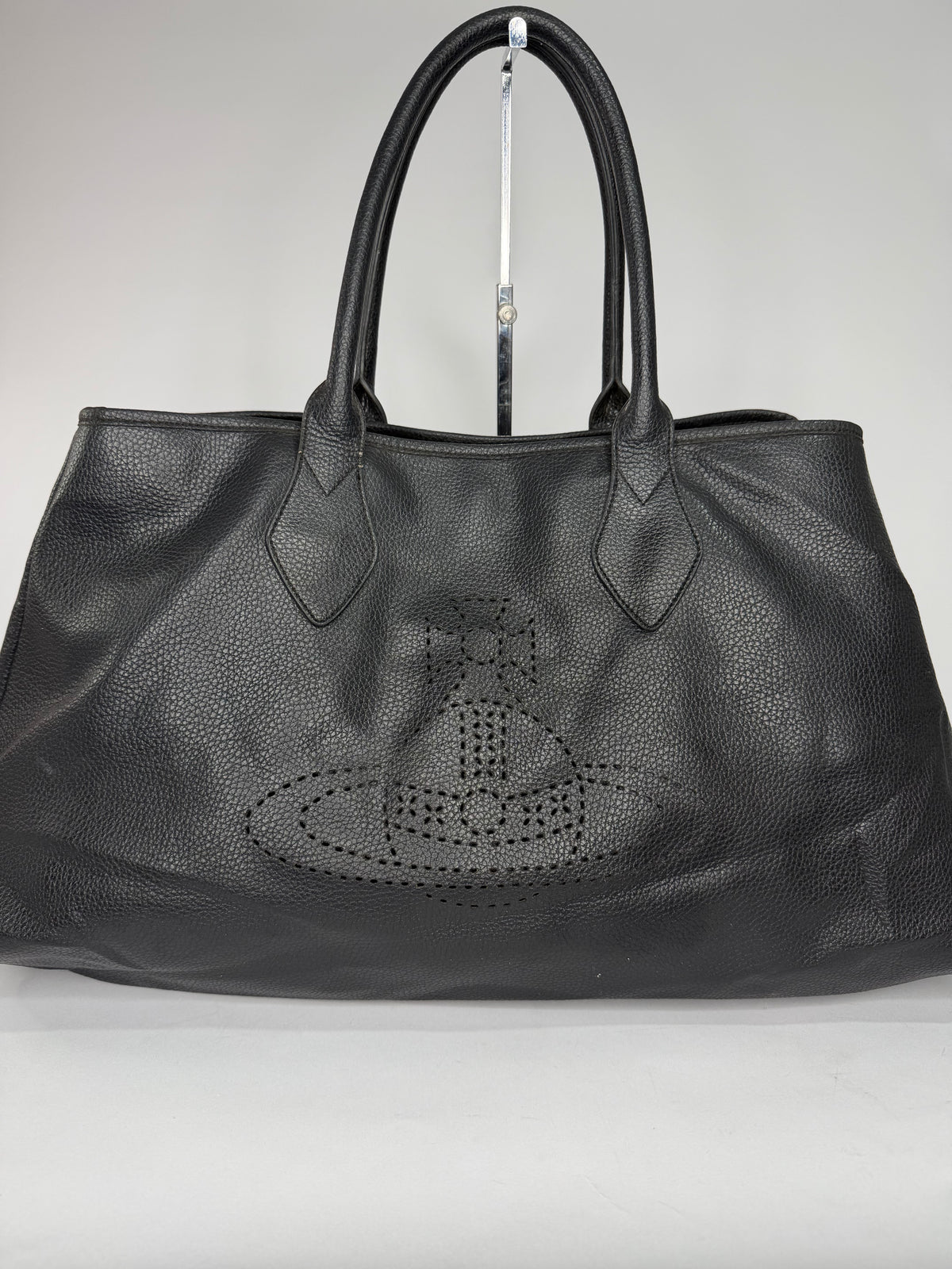VIVIENNE WESTWOOD Black Leather Large Yasmine Tote