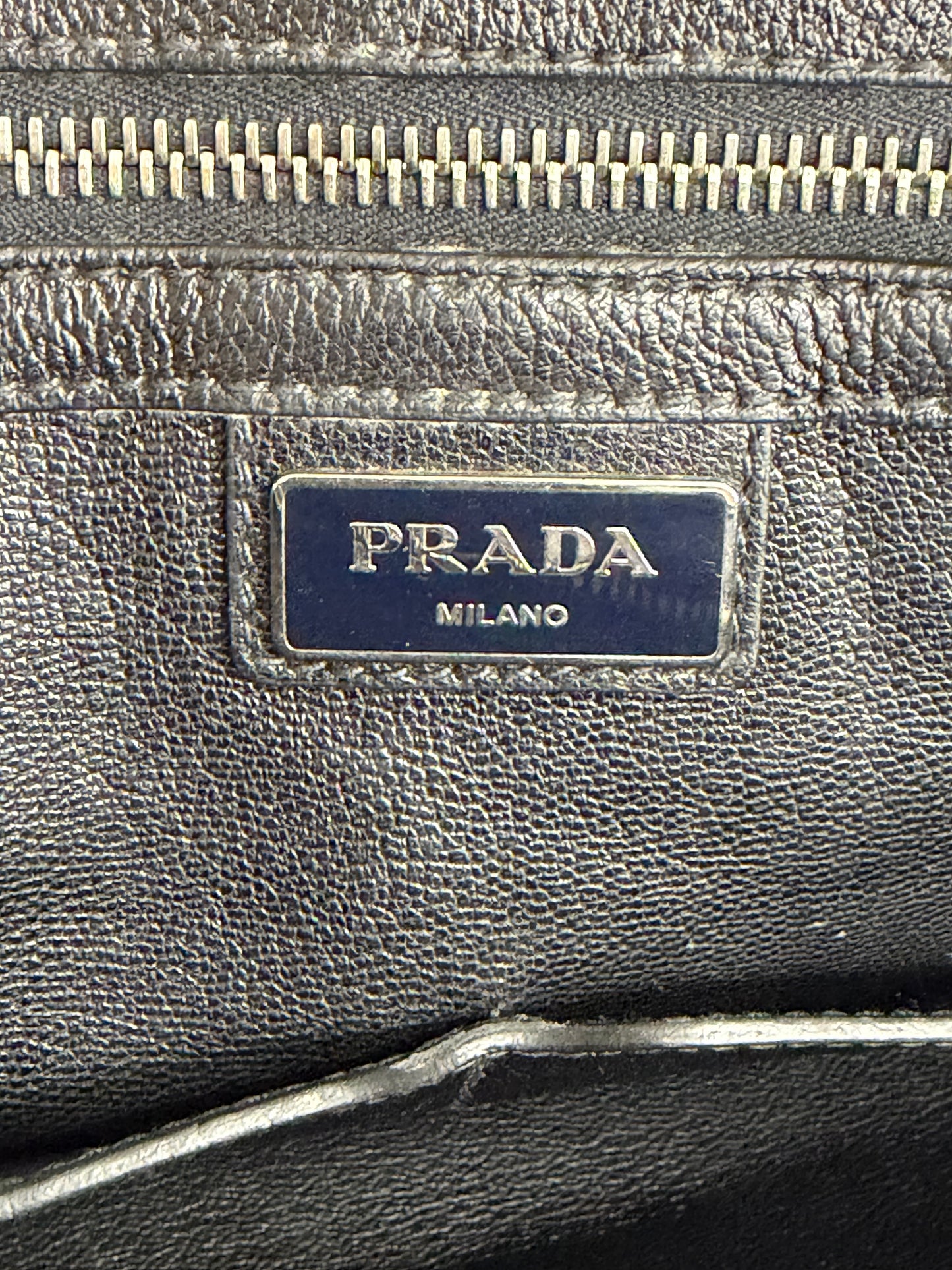 PRADA Saffiano Travel Briefcase Blue