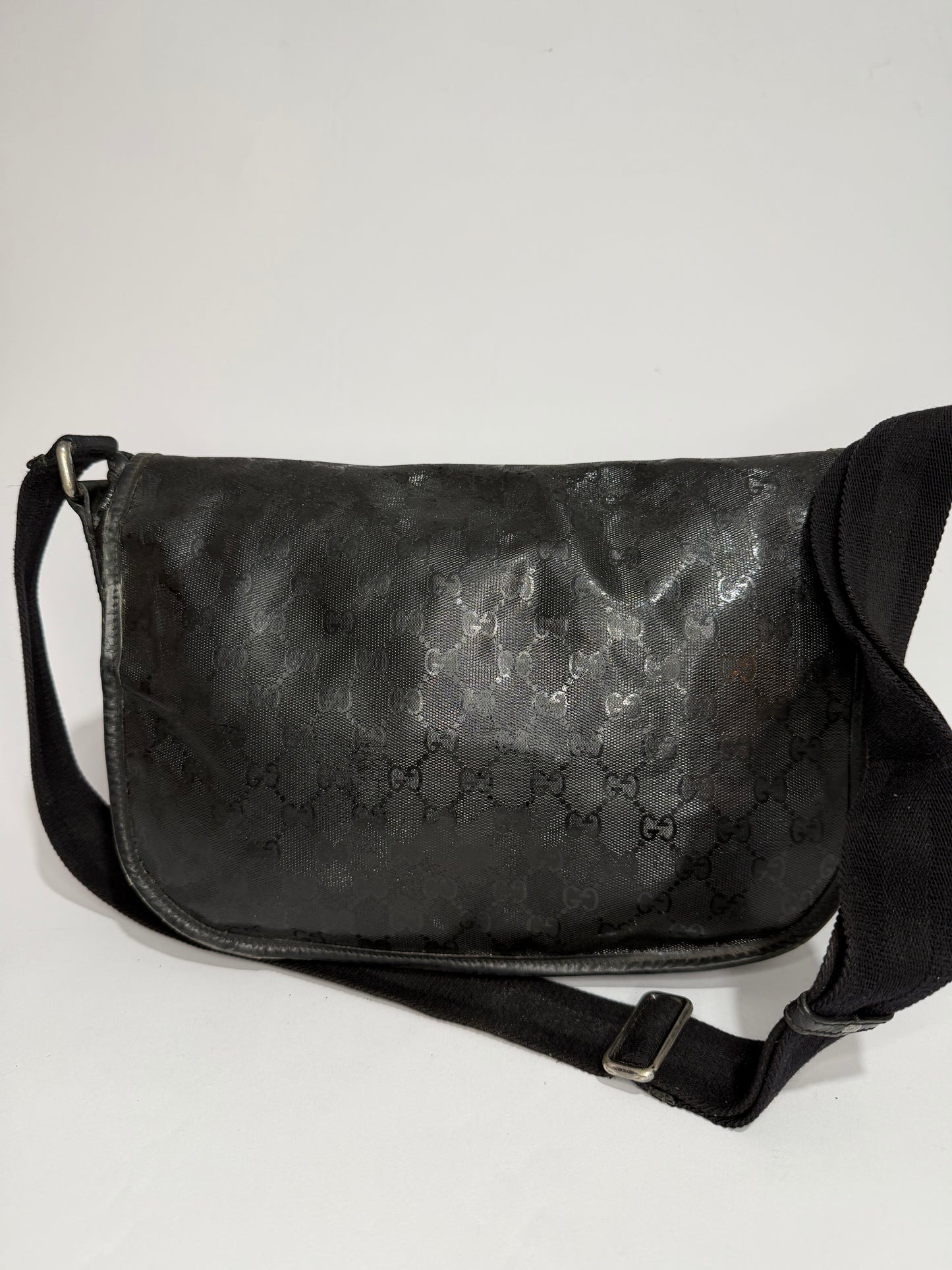 Gucci Double Buckle Messenger Bag GG Imprime Medium