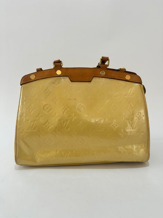 Louis Vuitton Blanc Corail Monogram Vernis Brea MM Bag