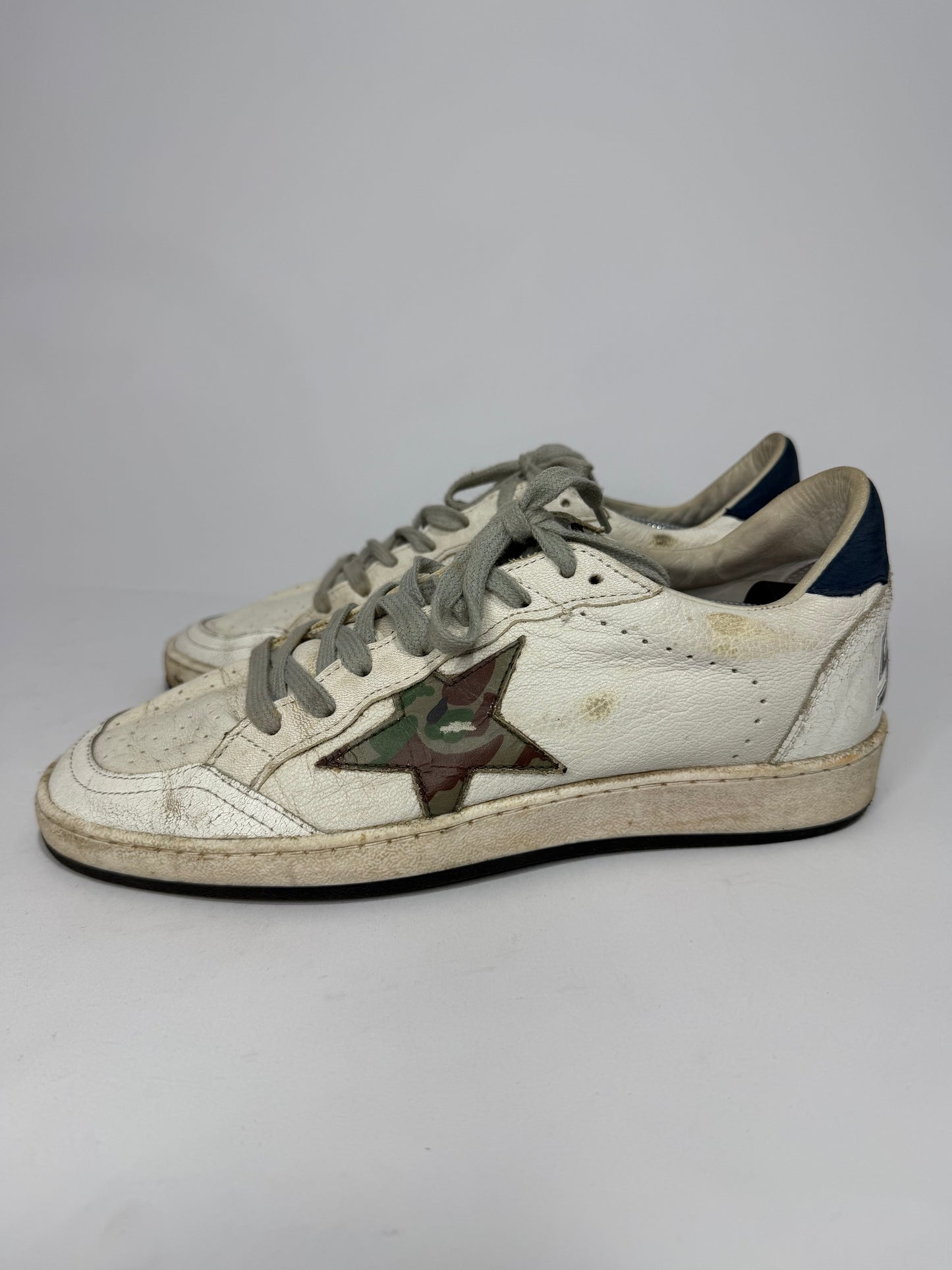 Golden Goose White Leather Ballstar Lace Up Sneakers Size 39 EU/ 9 US