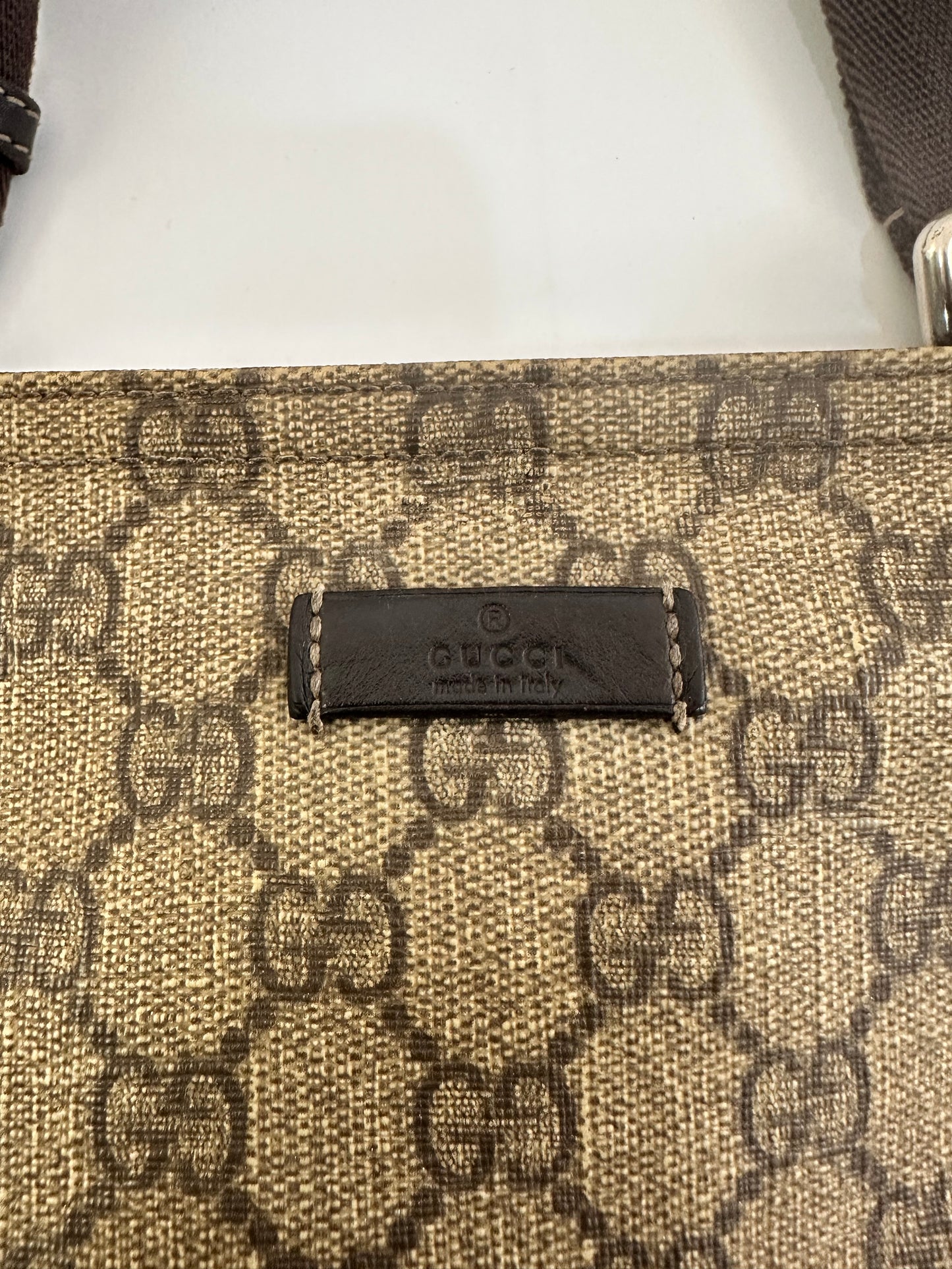 Gucci Beige GG Coated Canvas Crossbody Bag