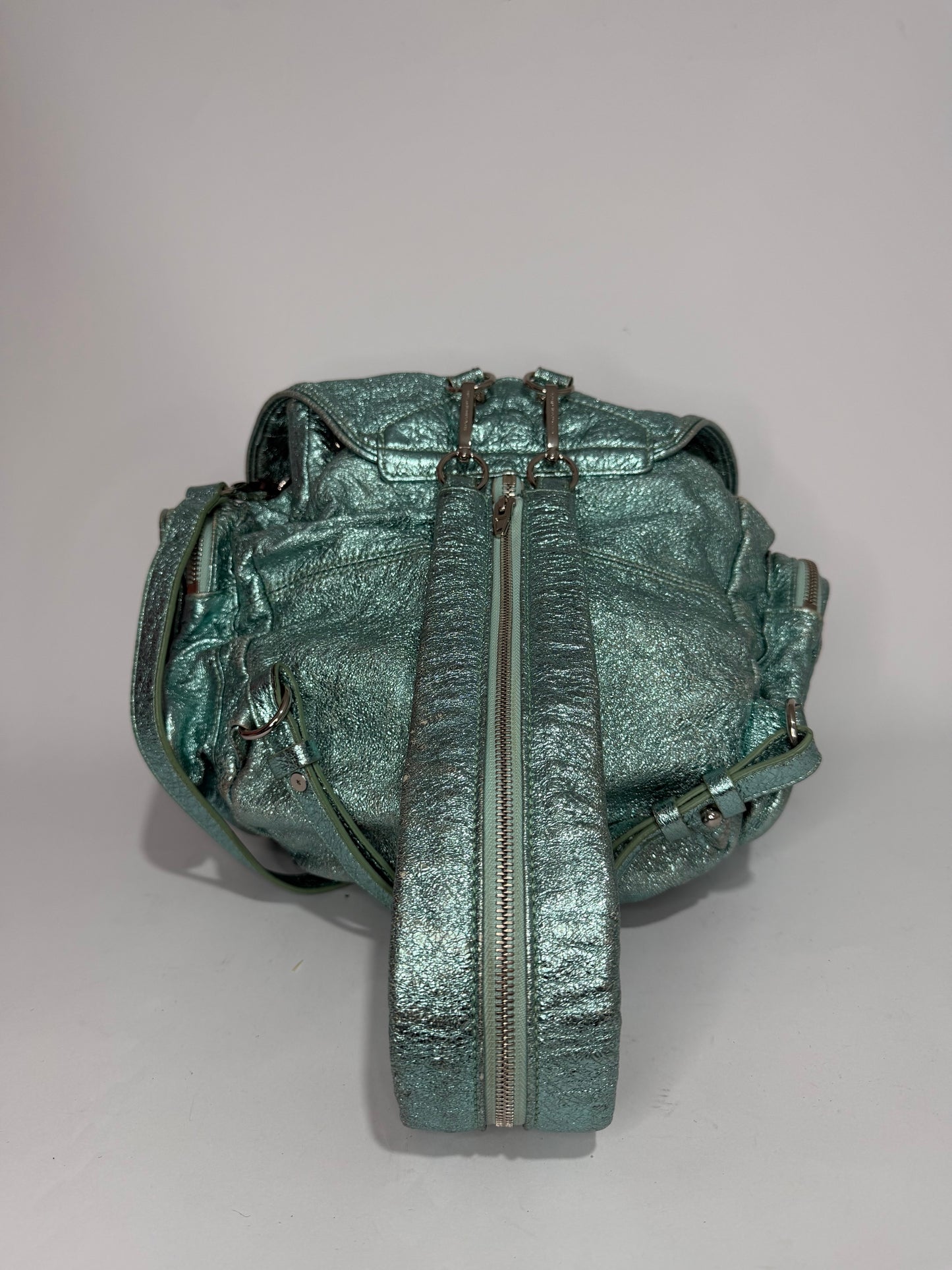 Alexander Wang Metallic Mint Leather Marti Backpack Bag
