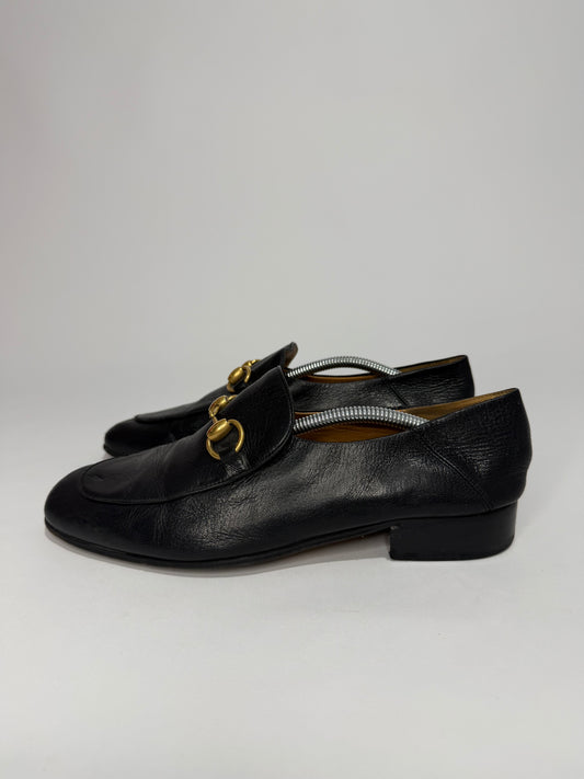 Gucci Black Leather Horsebit Foldable Loafers Size 38.5 EU/ 8.5 US/ 5.5 UK