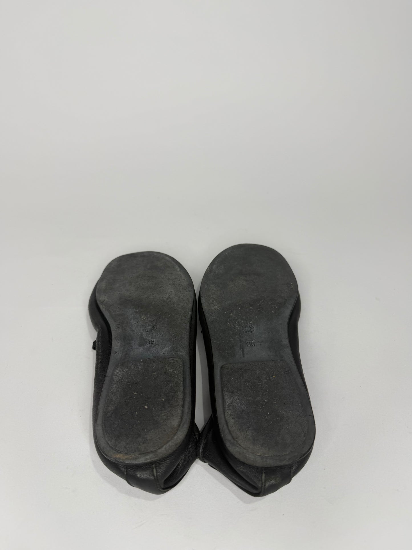 The Row Black Leather Elastic Ballet Slipper Size 36 EU/ 6 US/ 3 UK