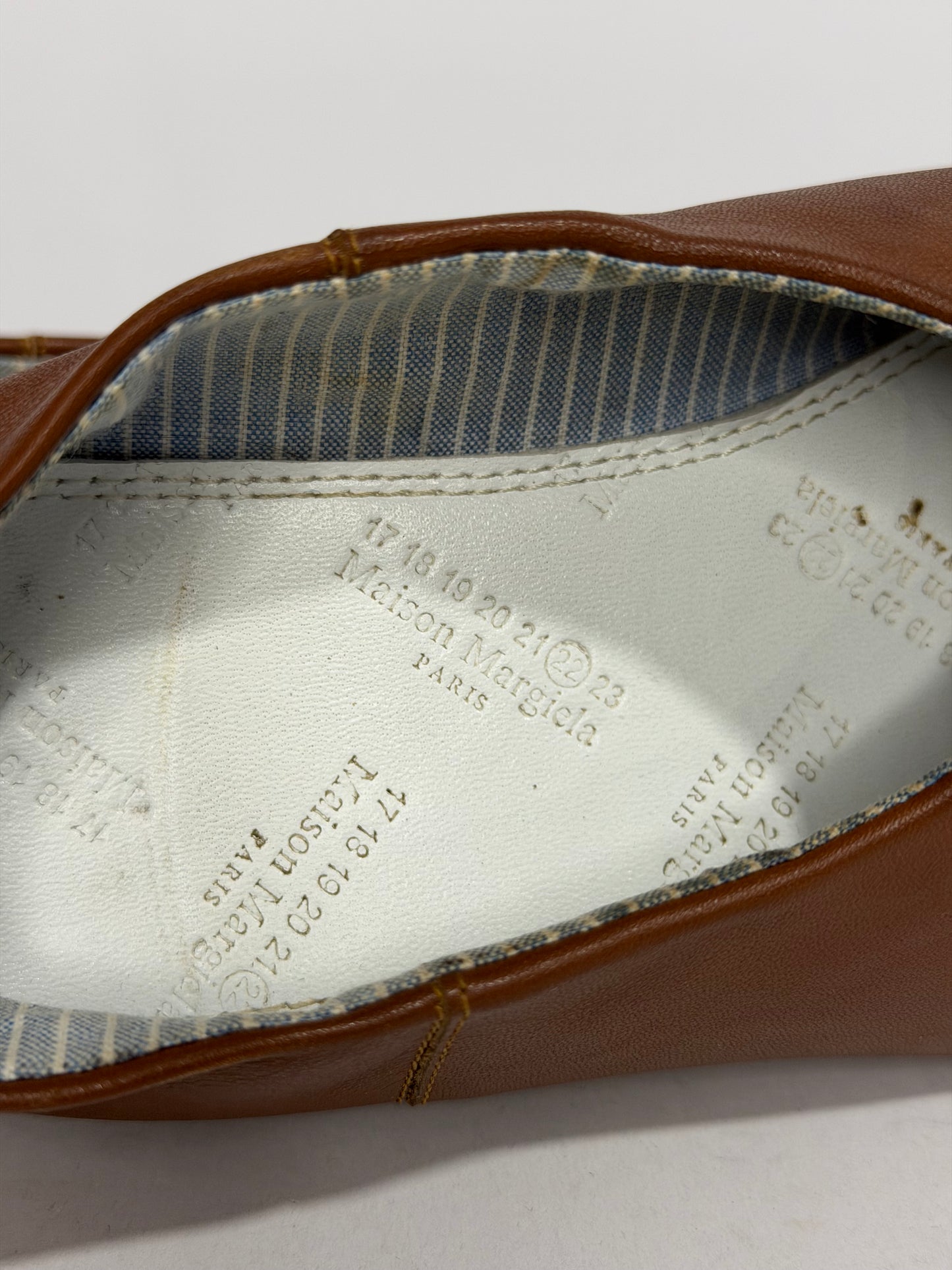 Maison Margiela Brown Leather Tabi babouche shoes