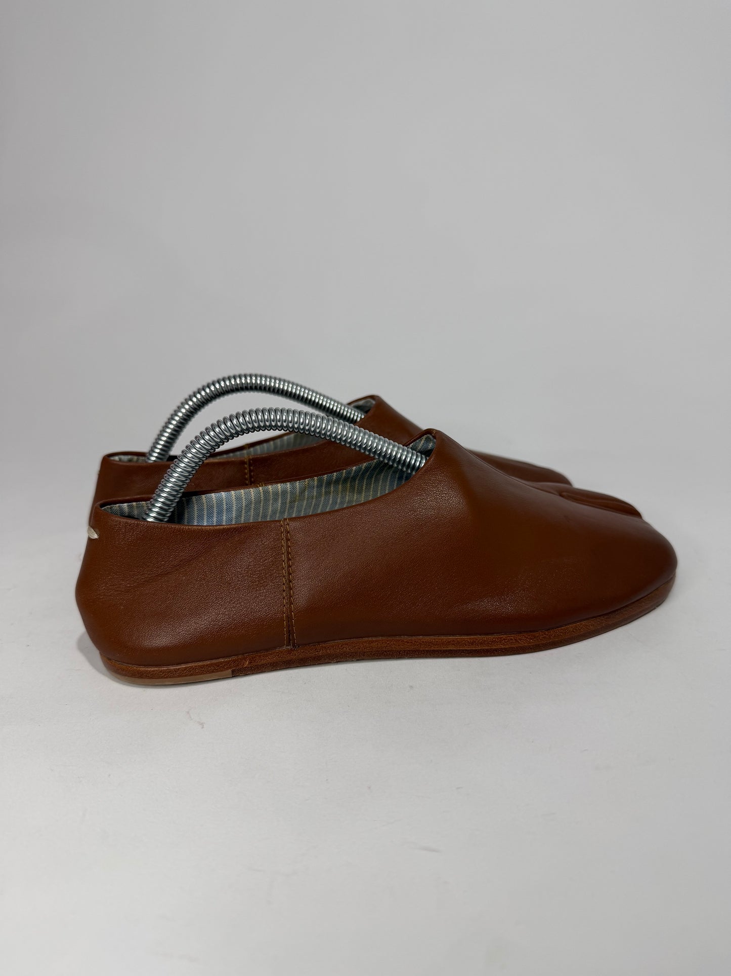 Maison Margiela Brown Leather Tabi babouche shoes