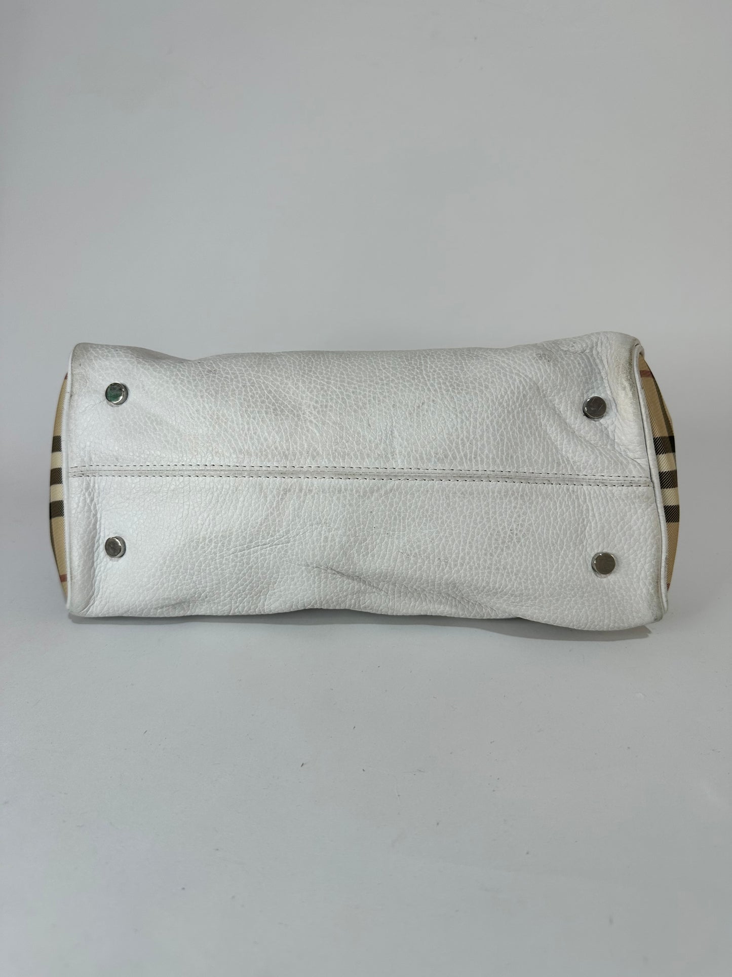Burberry white Leather Top handle Bag