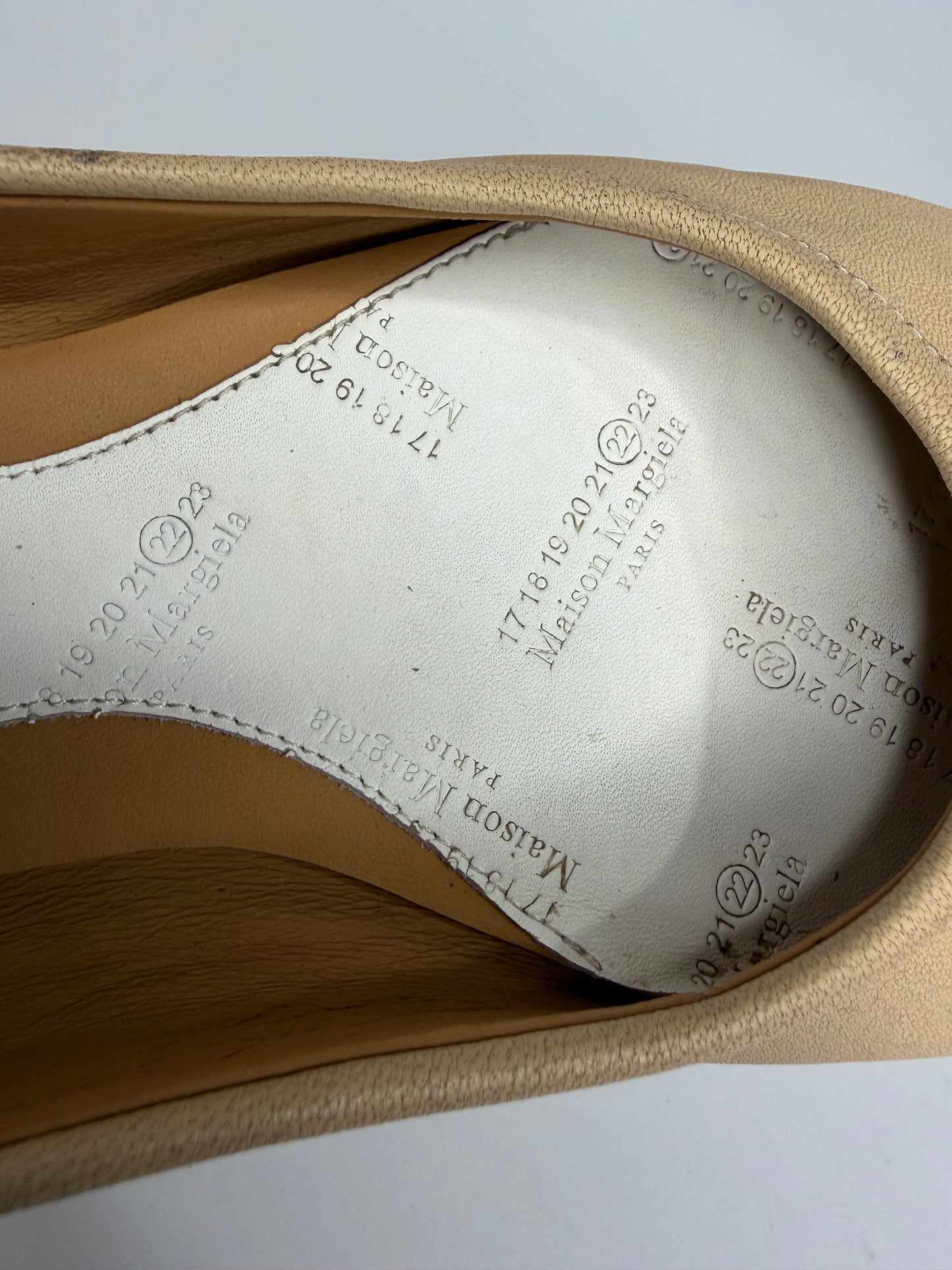 Maison Margiela Tabi Ballet Flats Brown Leather Split-Toe EU 38/ 8 US/ 5 UK