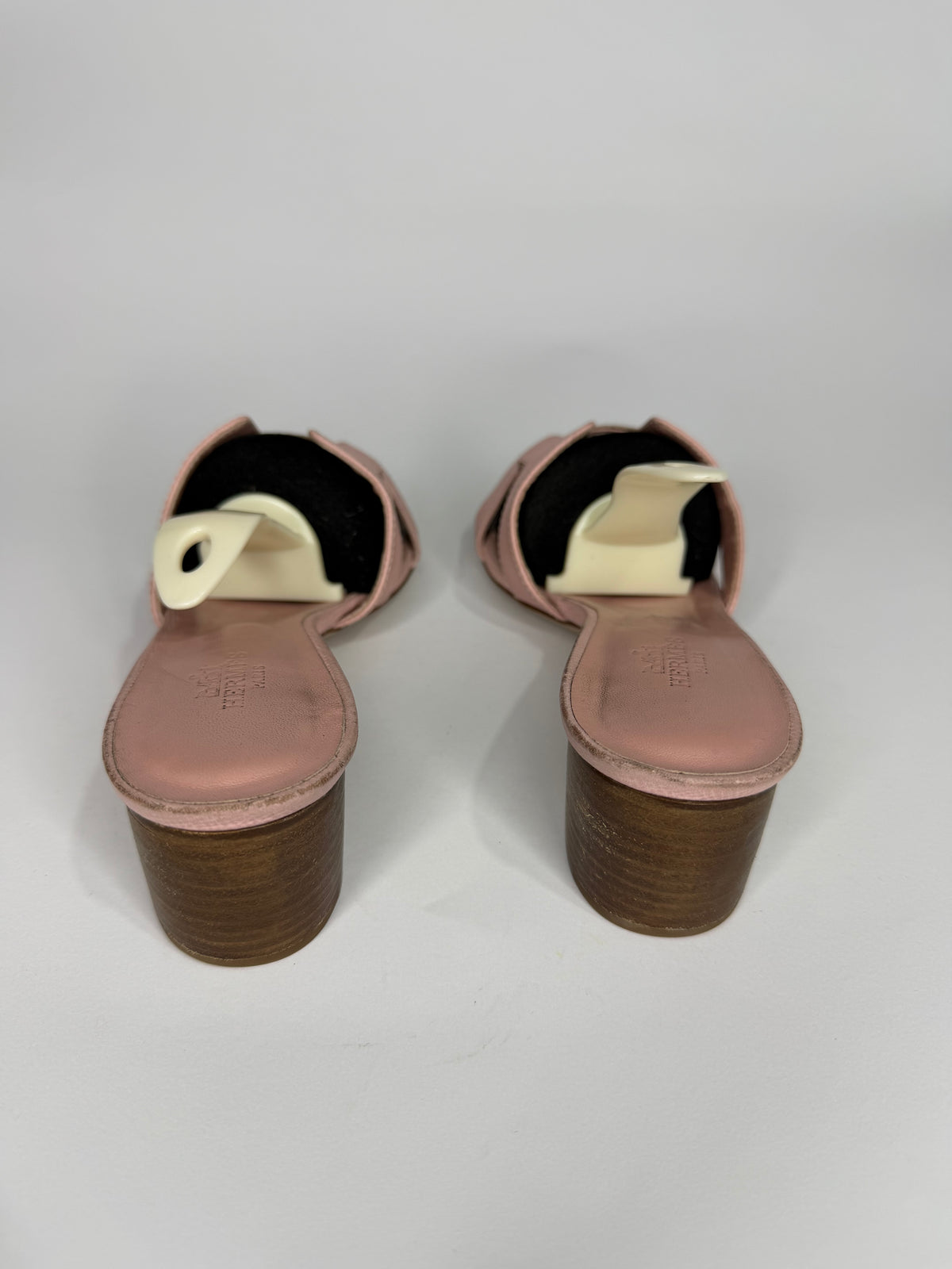 Hermes Pink Leather Oasis Slide Sandals Size 39  EU/ 9 US/ 6 UK
