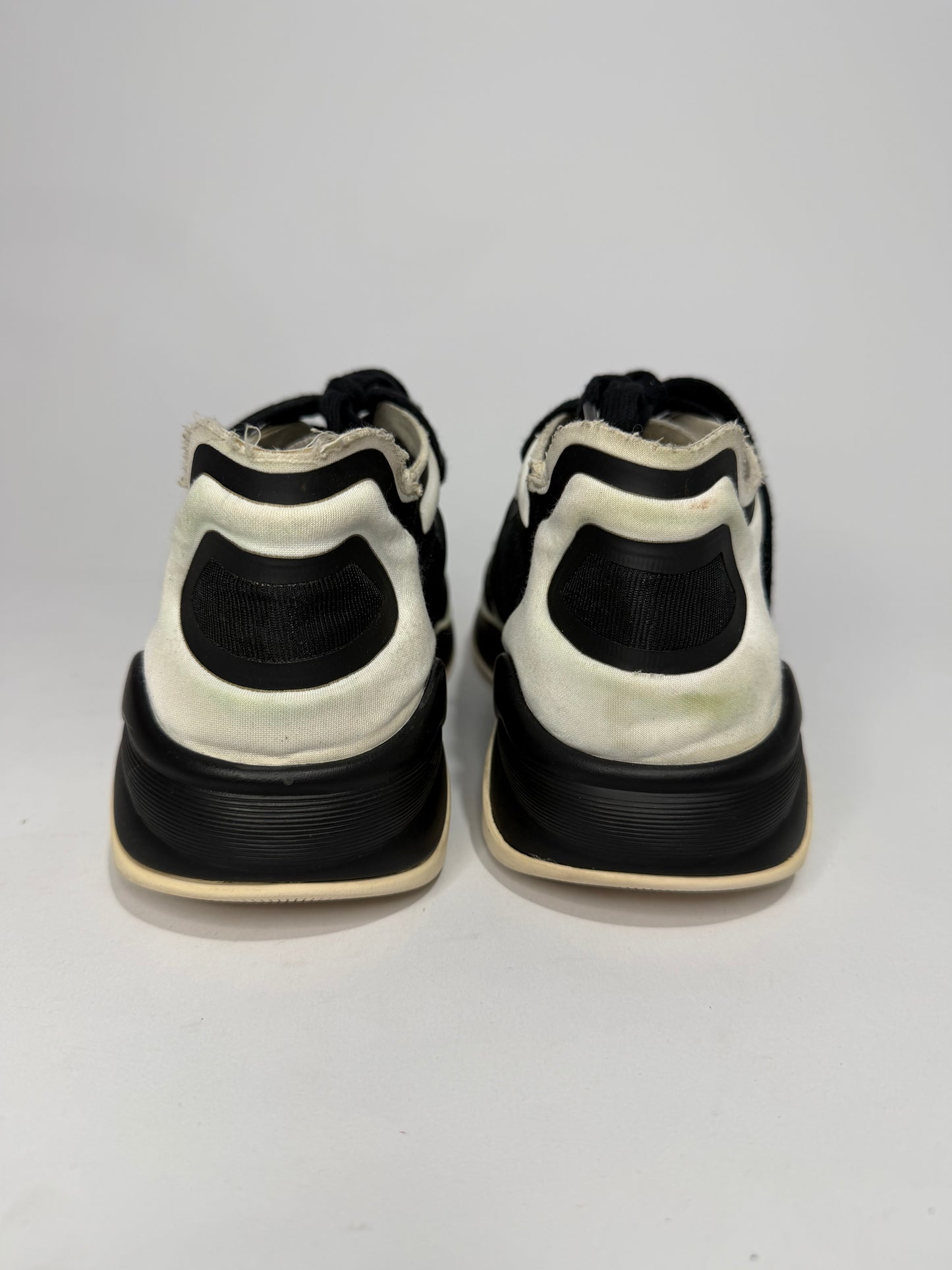 CHANEL Lycra CC Sneakers Black White Size 40 EU/ 10 US