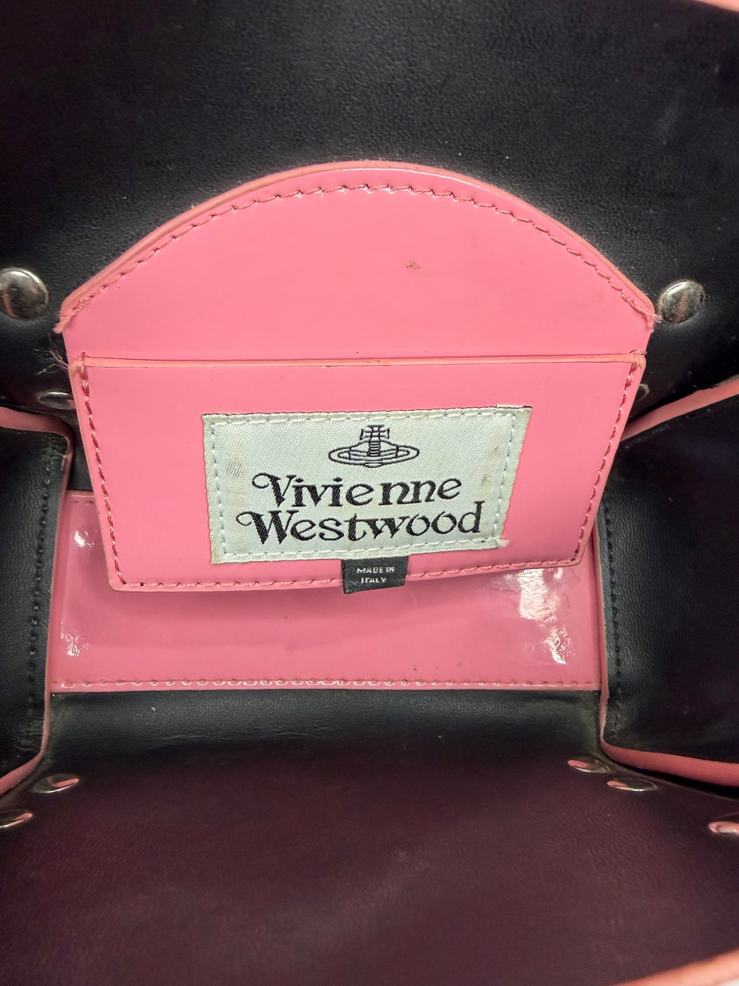 Vivienne Westwood Betty Mini Croc-Style Leather Handbag Pink