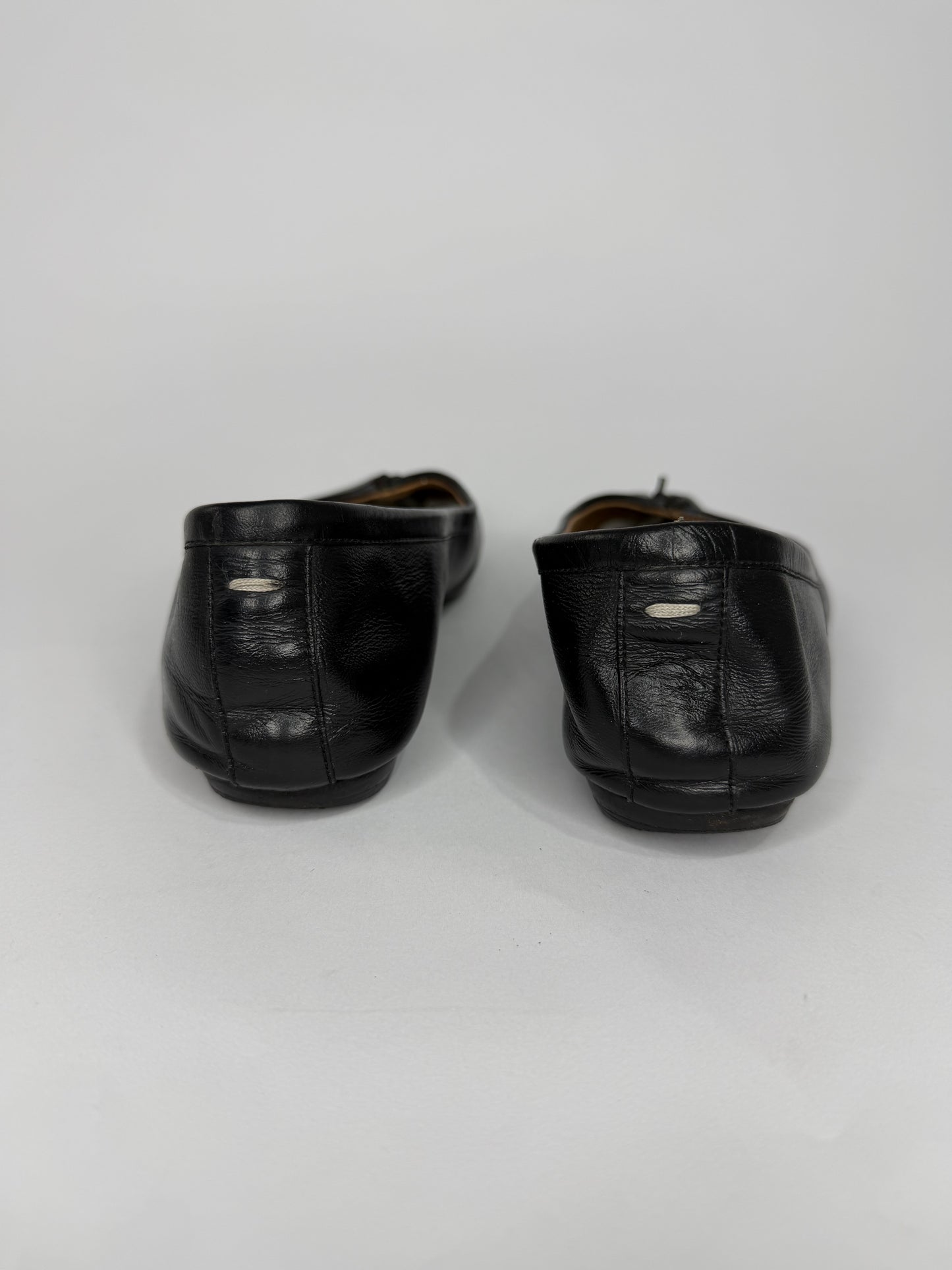 Maison Margiela Tabi Ballet Flats Black Leather Split-Toe EU 37. 5 EU/ 7.5 US