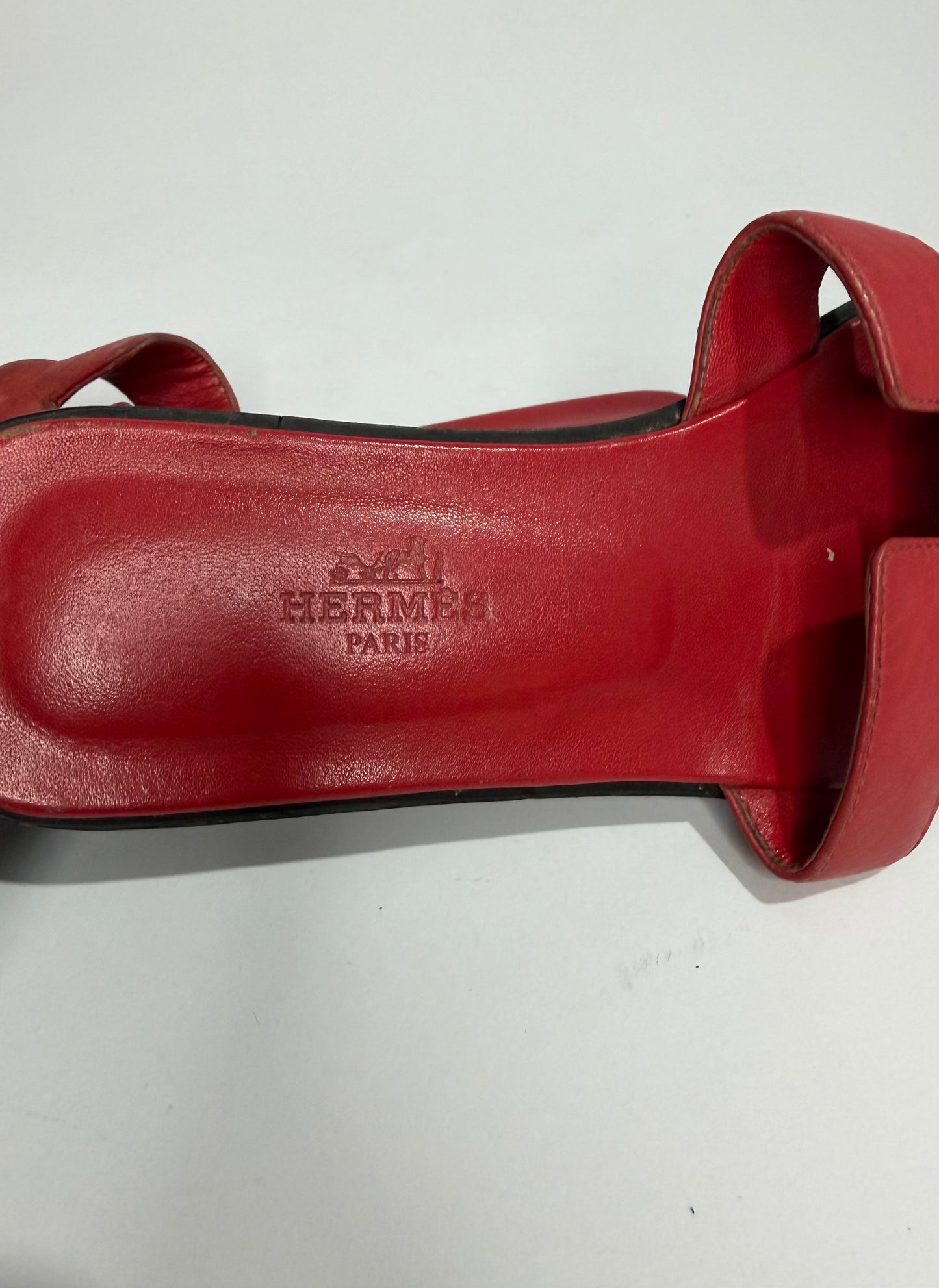 HERMES Red Box Calfskin Oran Sandals 36 EU/ 6 US / 3 UK