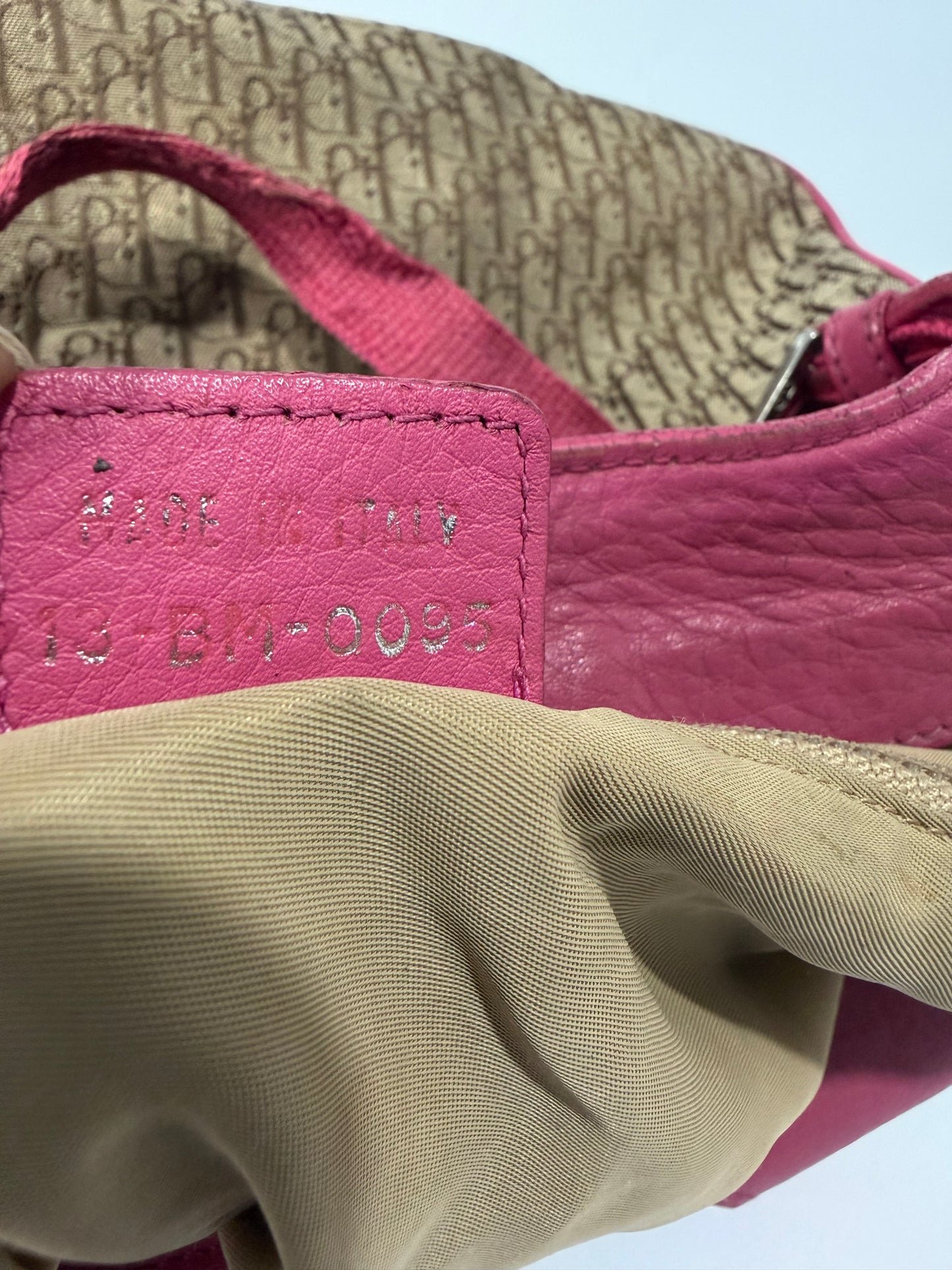 Dior Beige/Pink Oblique Canvas and Leather Street Chic Tote