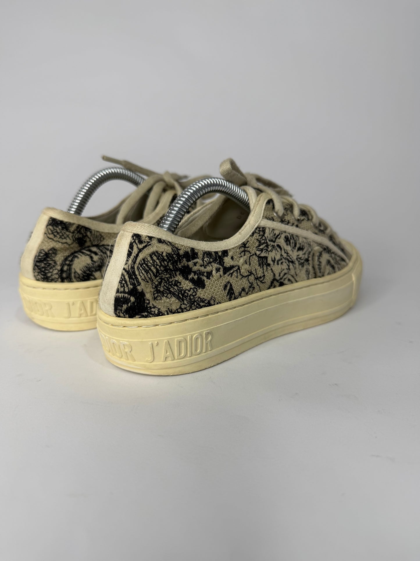 Dior Walk'n'Dior Navy Black/Beige Jacquard Low Top Sneakers Size 36 EU/ 6 US