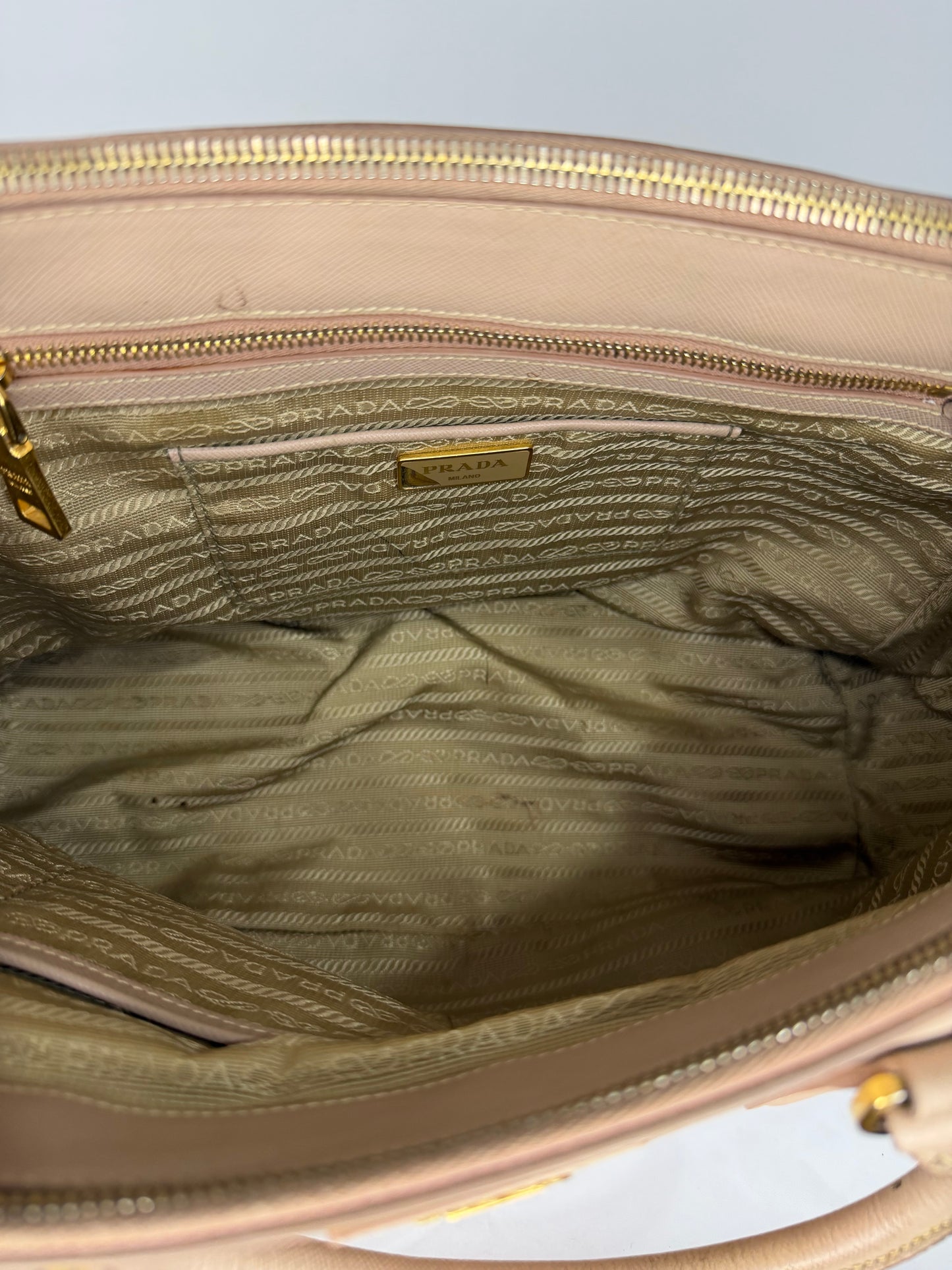 Prada Pink Saffiano Lux Leather Large Galleria Double Zip Tote