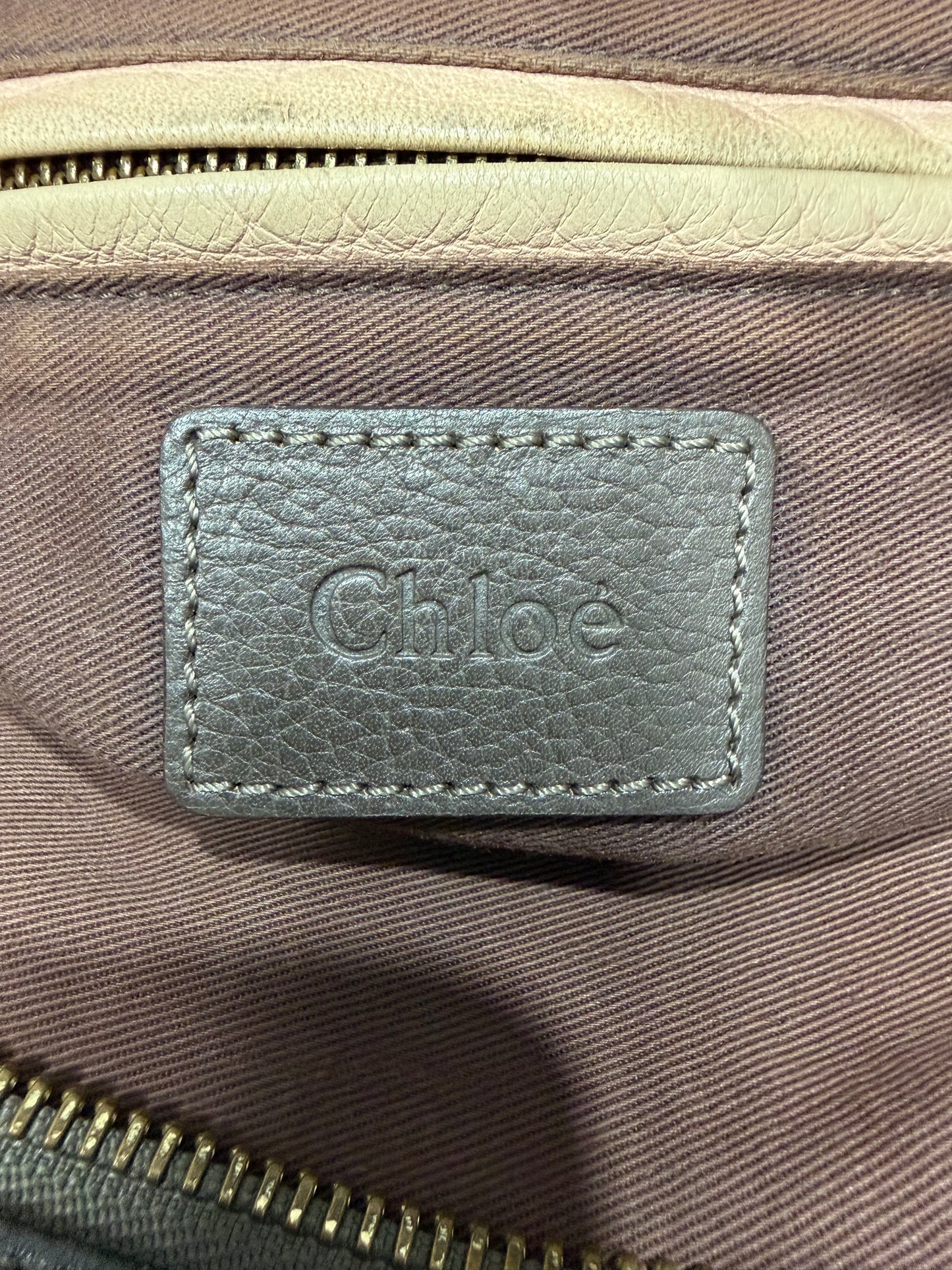 Chloe Grey Leather Medium Paraty Shoulder Bag