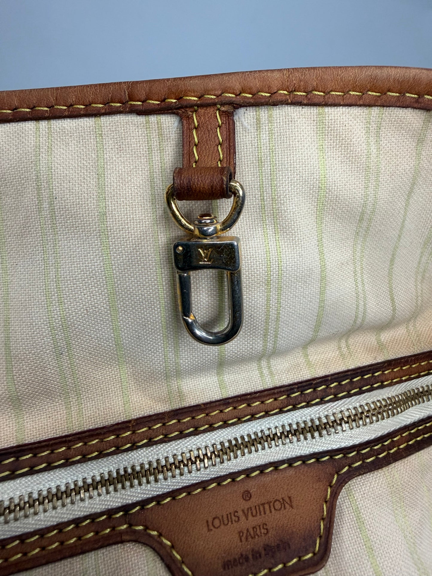 Louis Vuitton White Damier Azur Canvas Neverfull MM Tote Bag