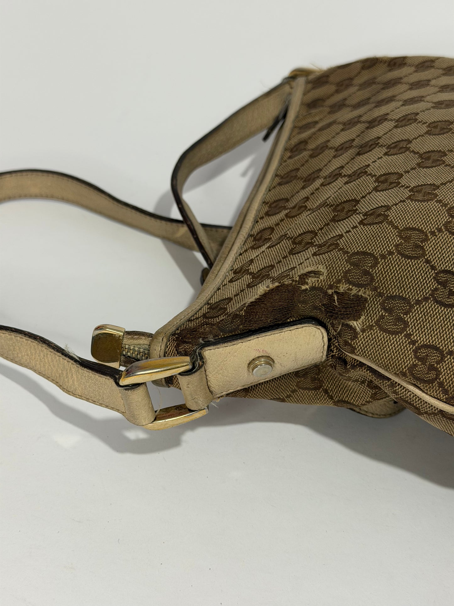 Gucci Brown/Beige GG Canvas Abbey D-Ring Handbag