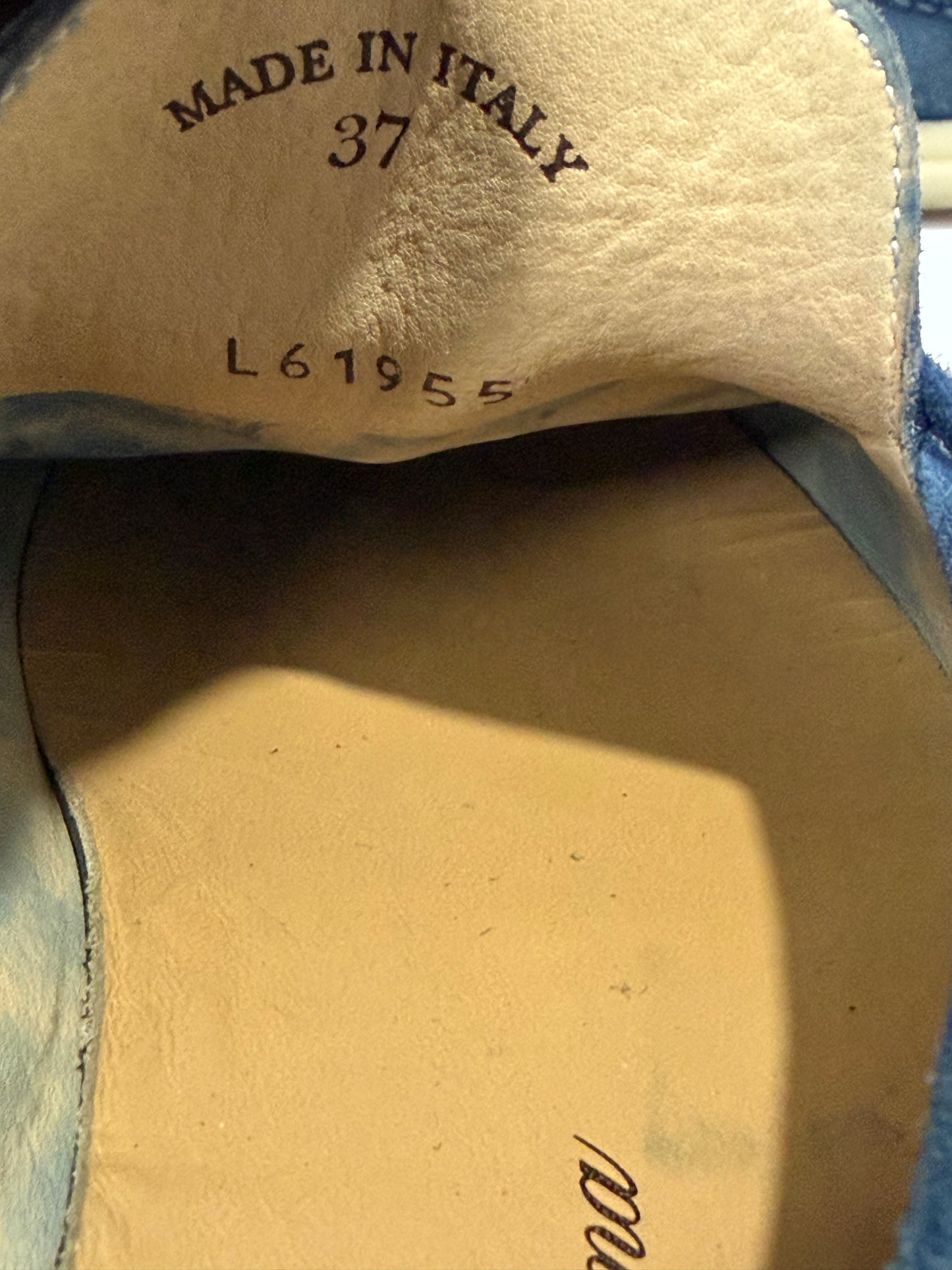 Loro Piana Blue Suede Summer Charms Walk Loafers Size 37 EU/ 7 US