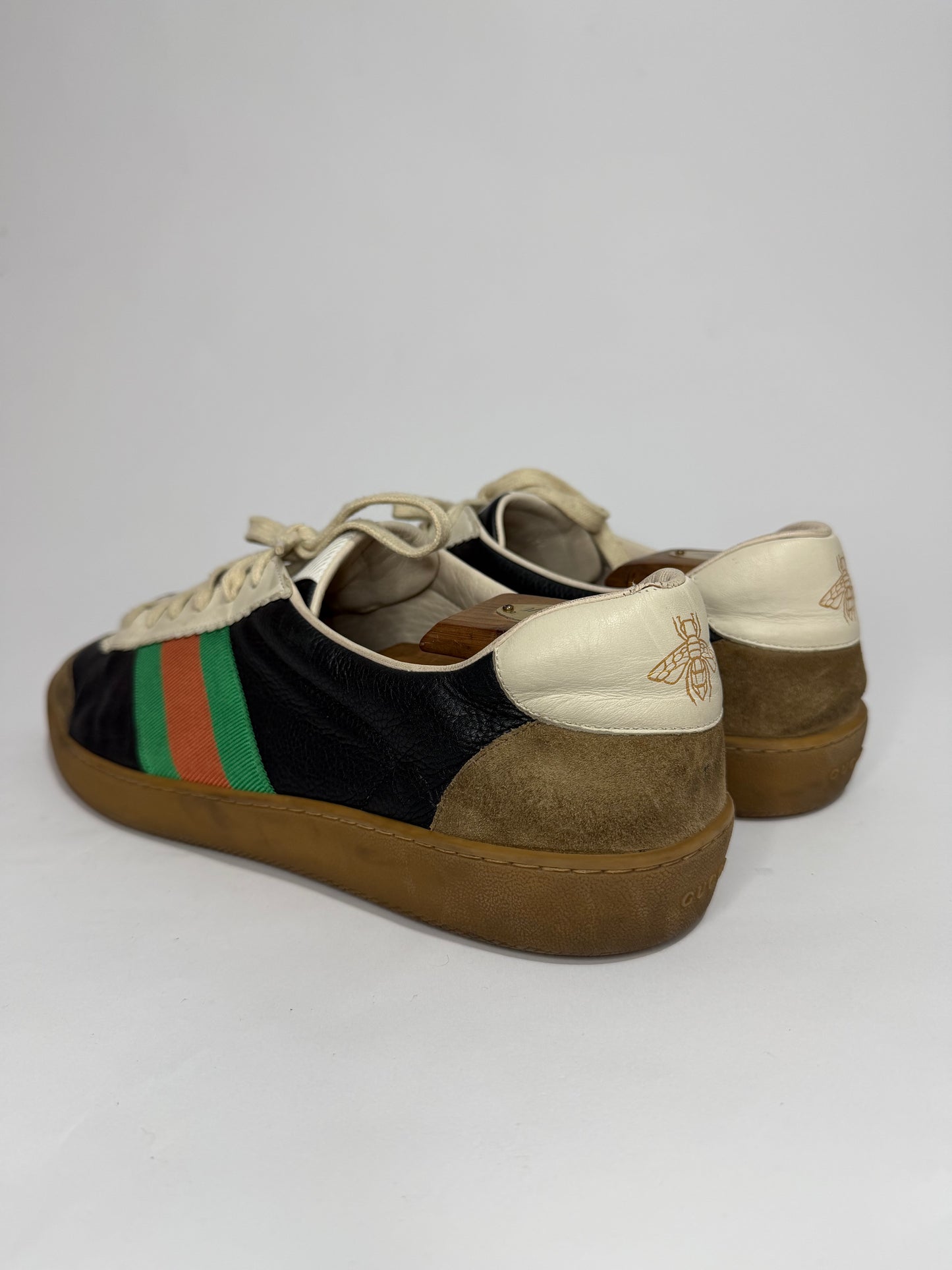 Gucci Multicolor Leather And Suede Ace Bee Web Low Top Sneakers Size 14 EU/ 48 EU/ 15 US