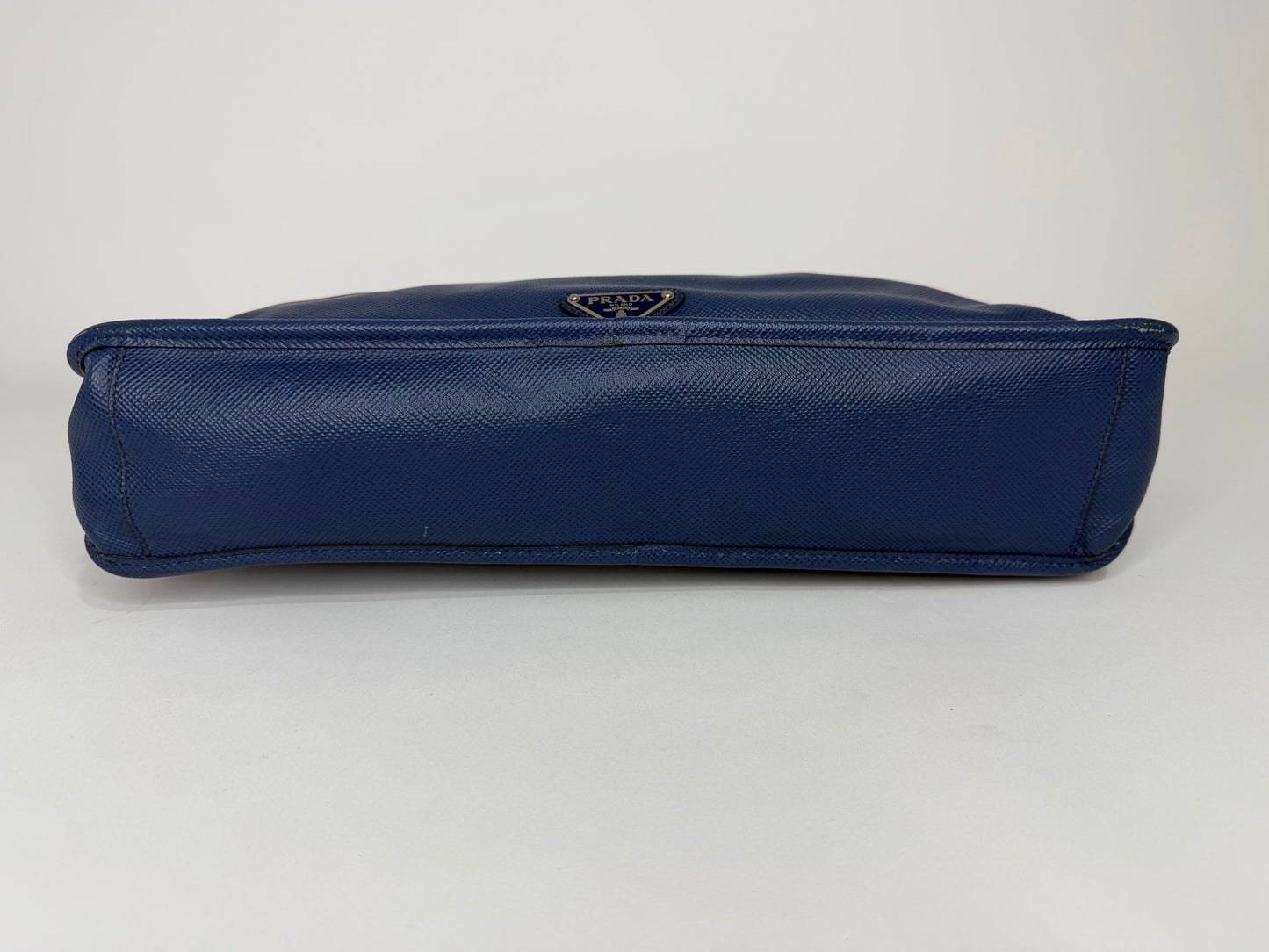 PRADA Saffiano Travel Briefcase Blue