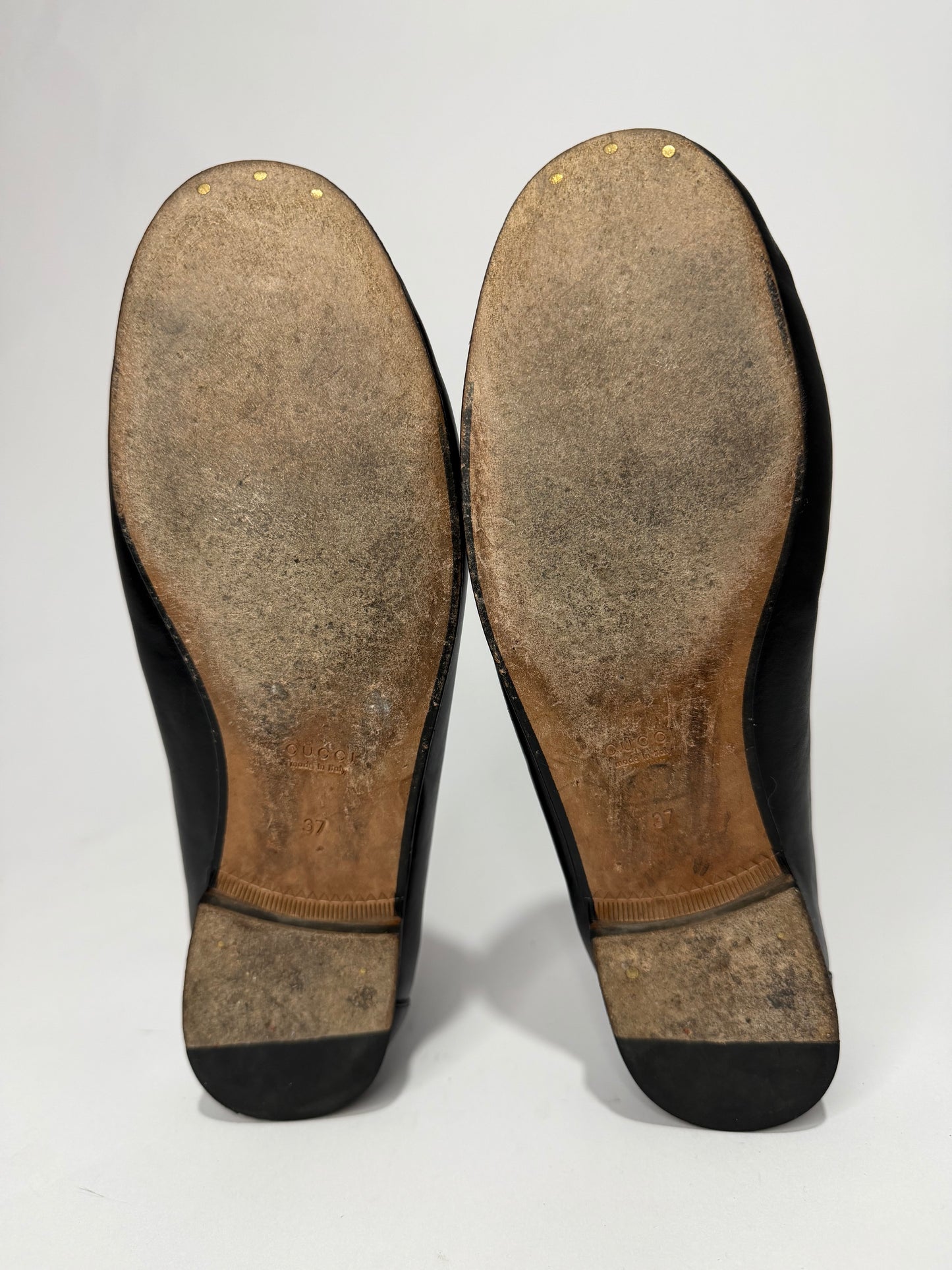 Gucci Black Leather 1953 Horsebit Loafers Size 37 EU
