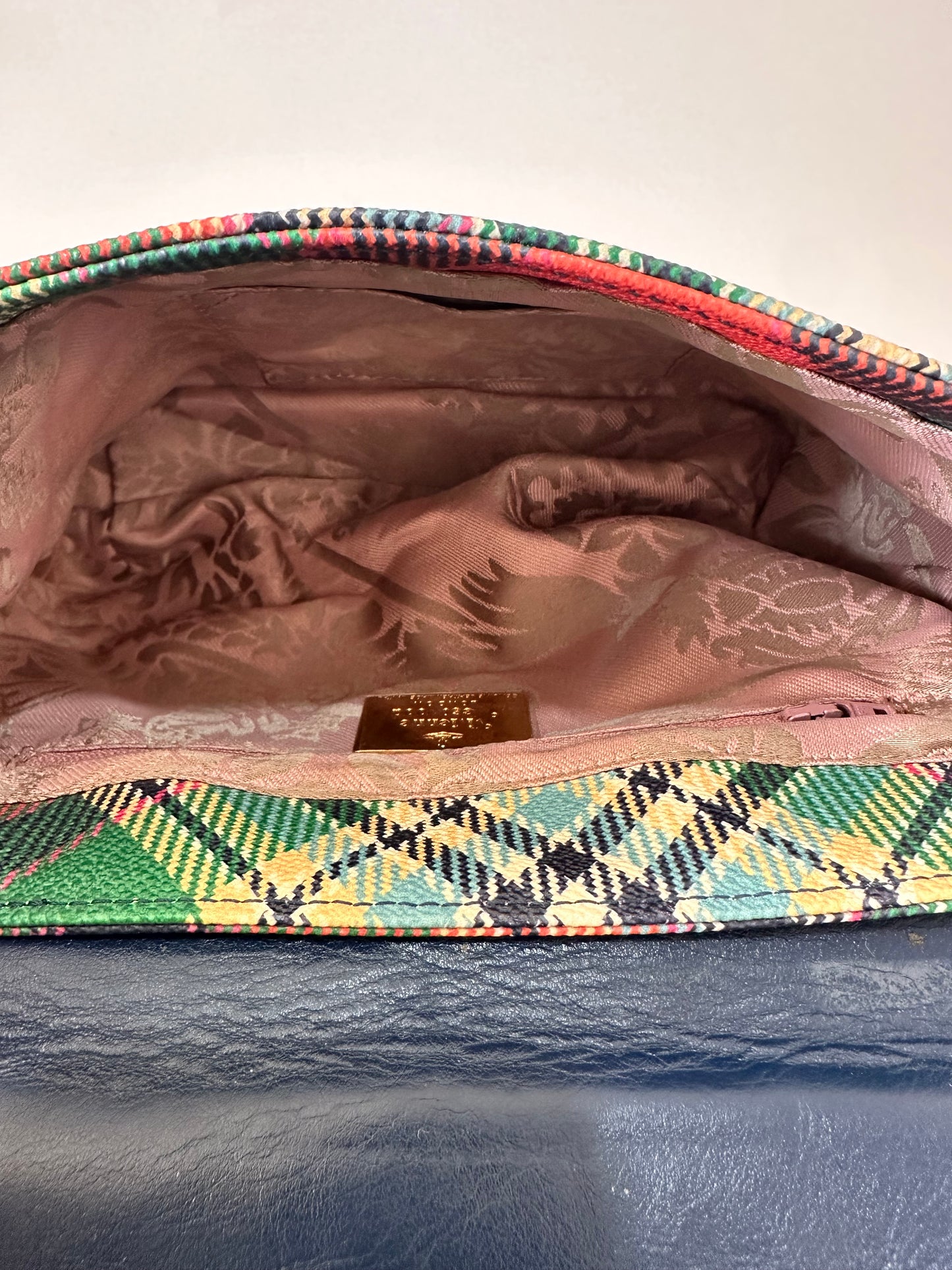 Vivienne Westwood leather Plaid Canvas Crossbody Bag