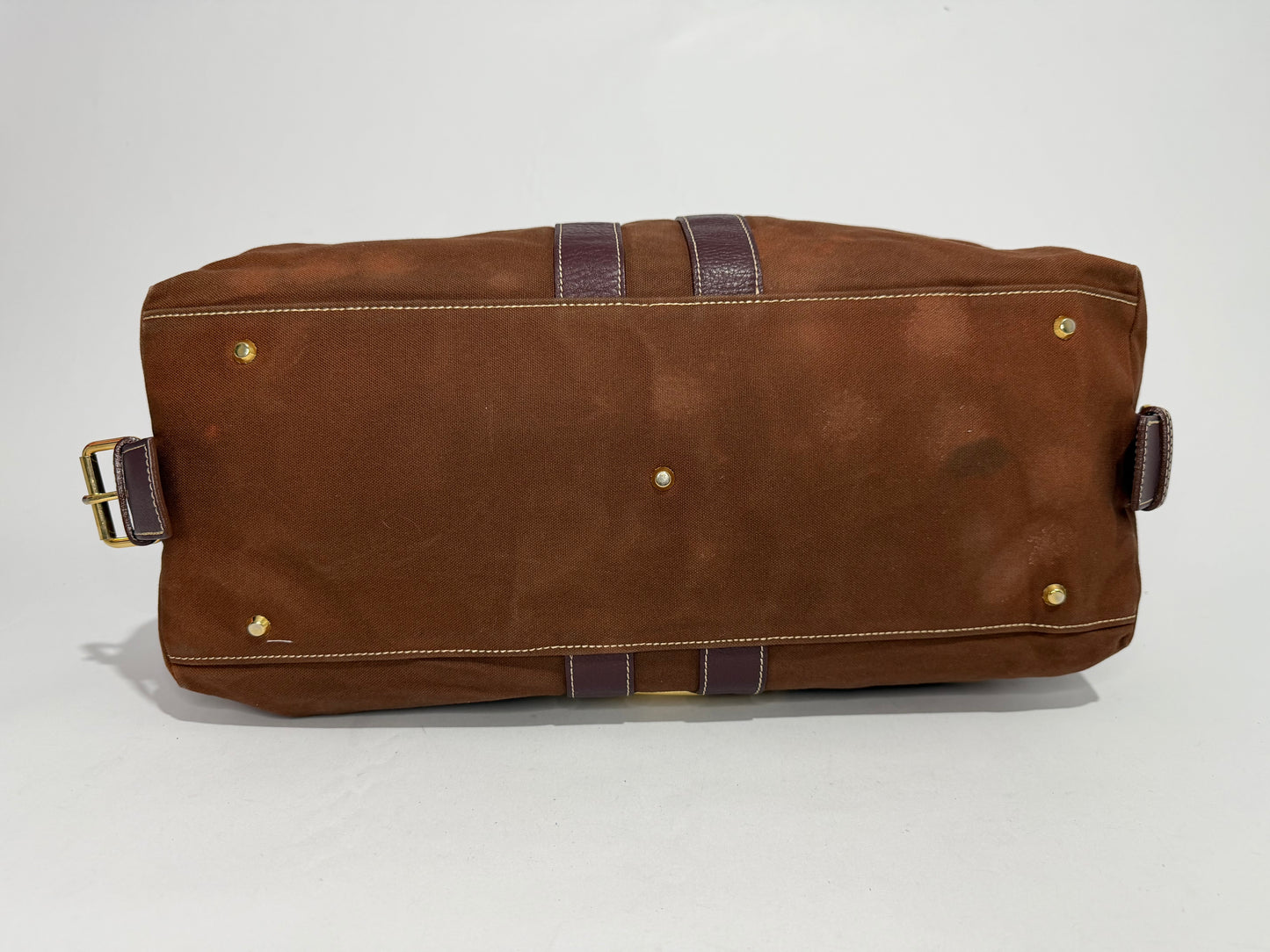 Vivienne Westwood Orb Logo Leather & Canvas Bowler Bag Brown