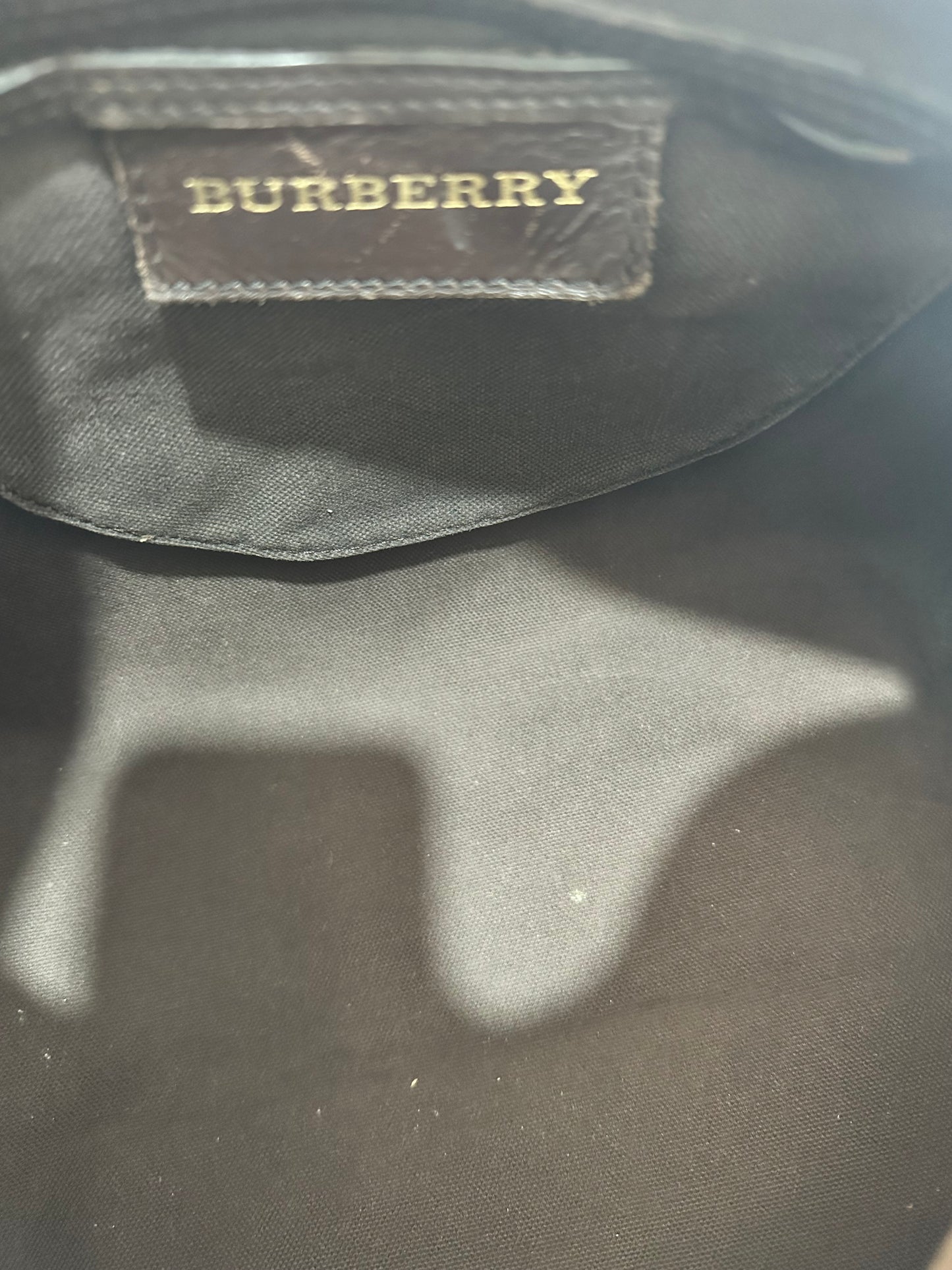 Burberry Brown Canvas Leather Horse Ferry Check Boston Bag