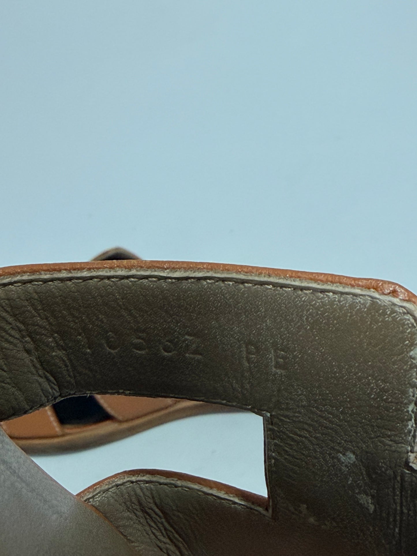 HERMES Brown Box Calfskin Oran Sandals 36 EU/ 6 US / 3 UK