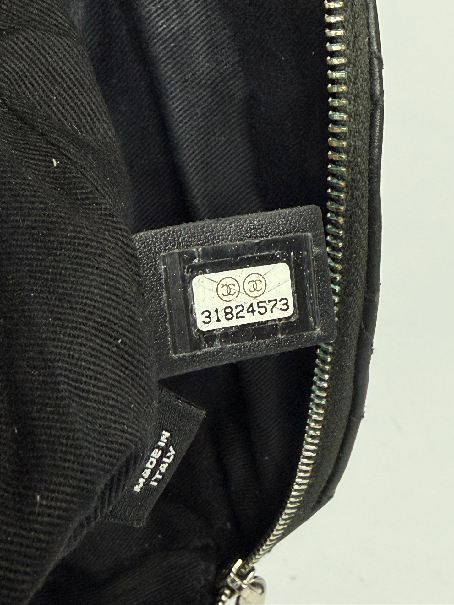 CHANEL
Calfskin Quilted Waist Belt Bag Black