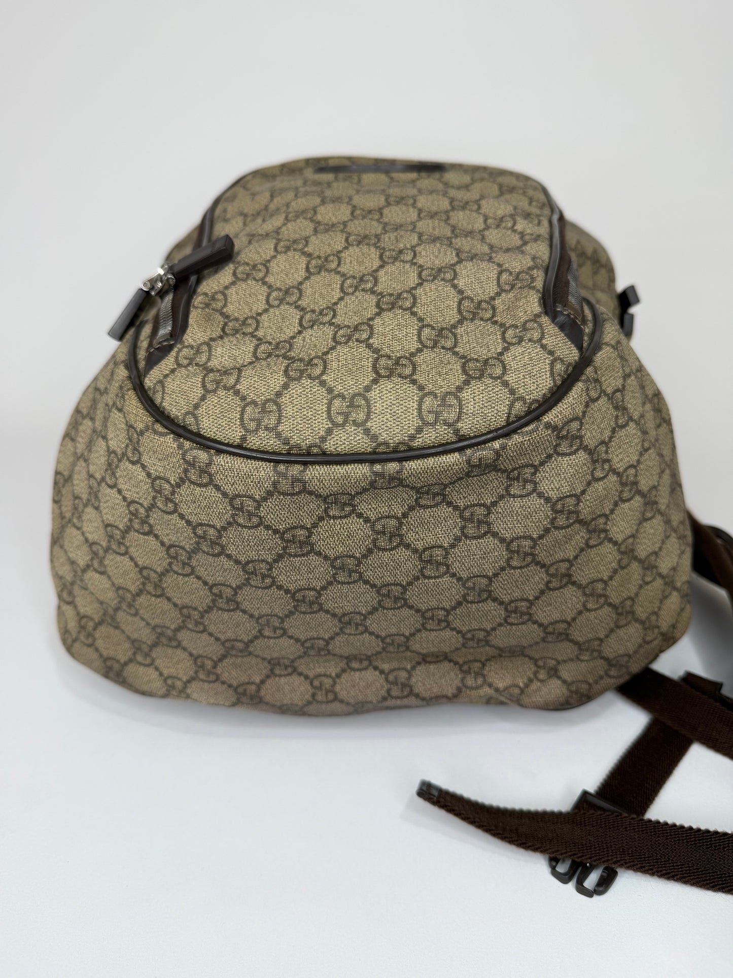 Gucci Beige/Brown GG Supreme Canvas Interlocking G Backpack