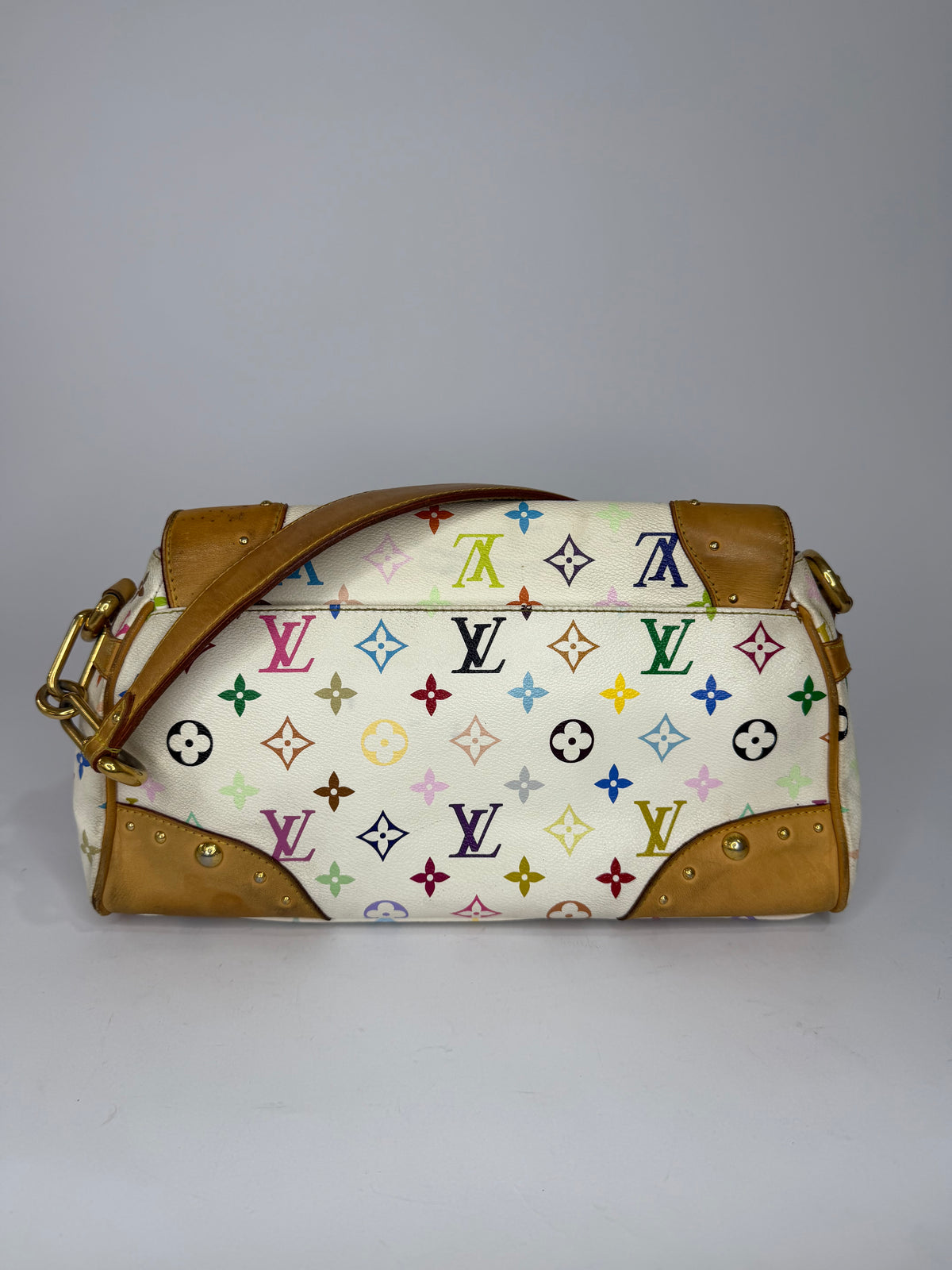 Louis Vuitton White Mulitcolore Monogram Beverly MM