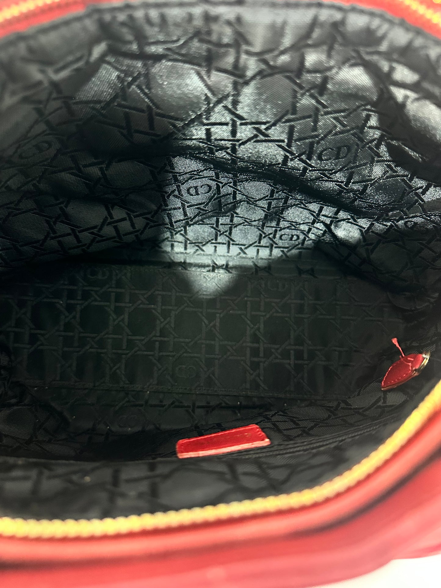 Dior Red Patent Leather Large Lady Dior Tote Bag